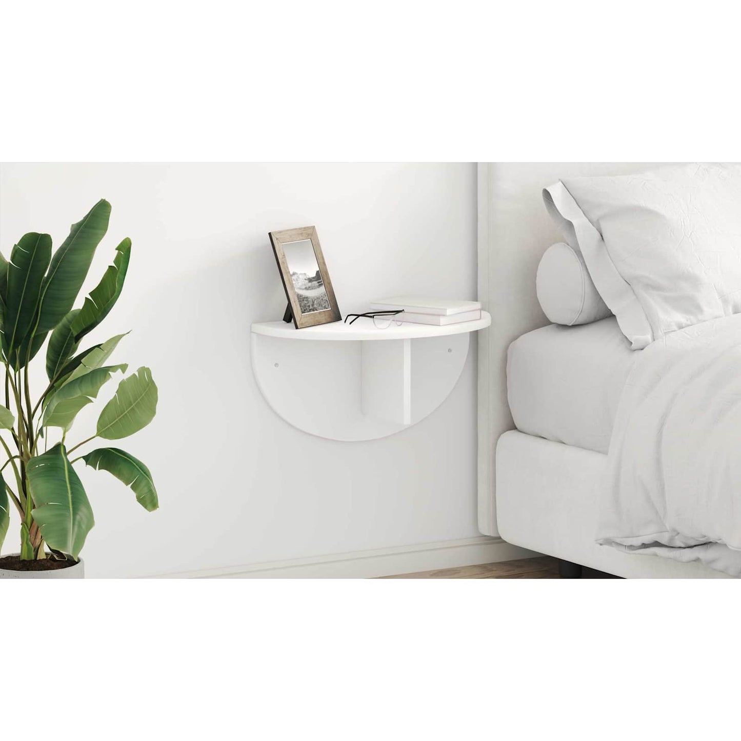Sieninė lentyna 2 pcs Balta 38 x 19 x 19 cm Apdirbta mediena