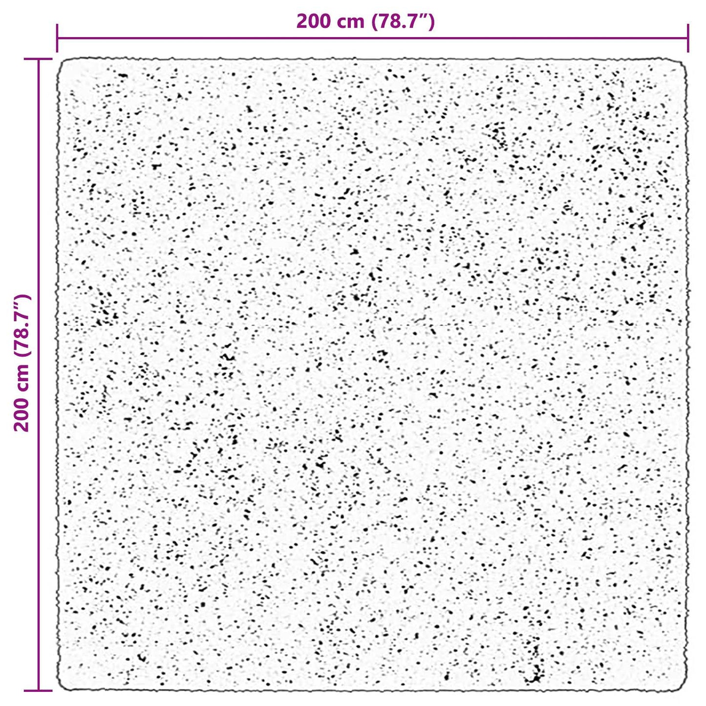 Zoninės kiliminės dangos Kvadrato HUARTE Ruda 200 x 200 cm