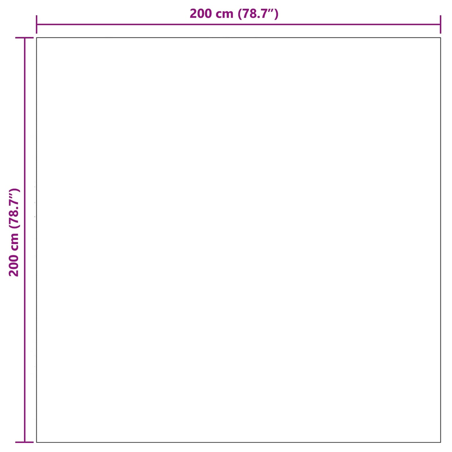 Zoninės kiliminės dangos Kvadrato Kreminė 200 x 200 cm