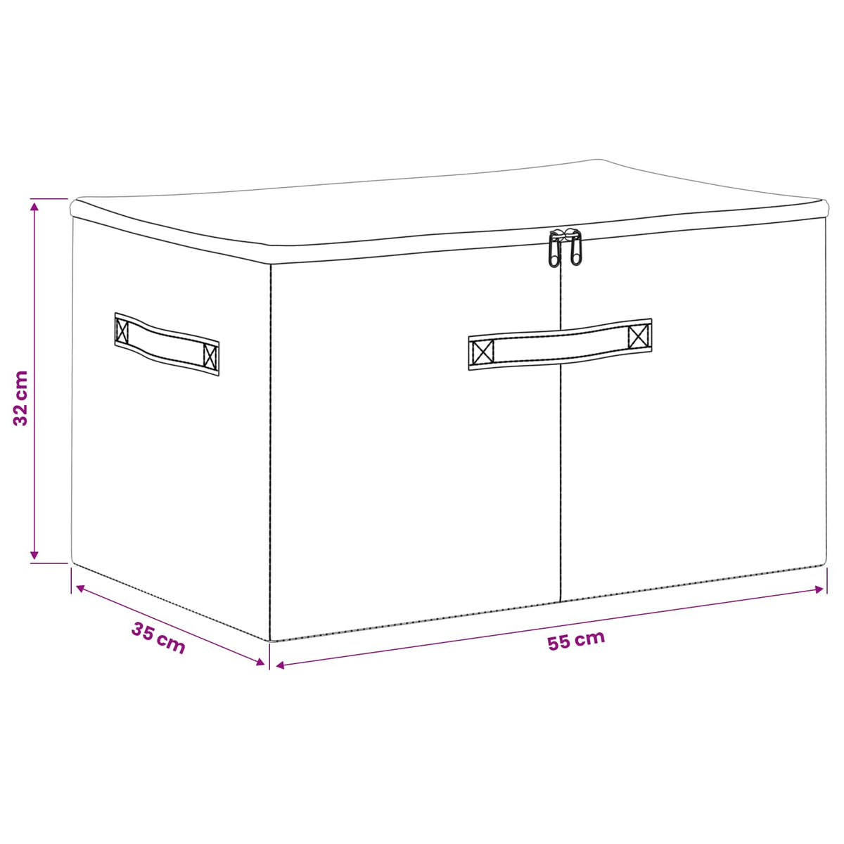 Saugojimo dėžė 2 pcs Antracito 55 x 35 x 32 cm
