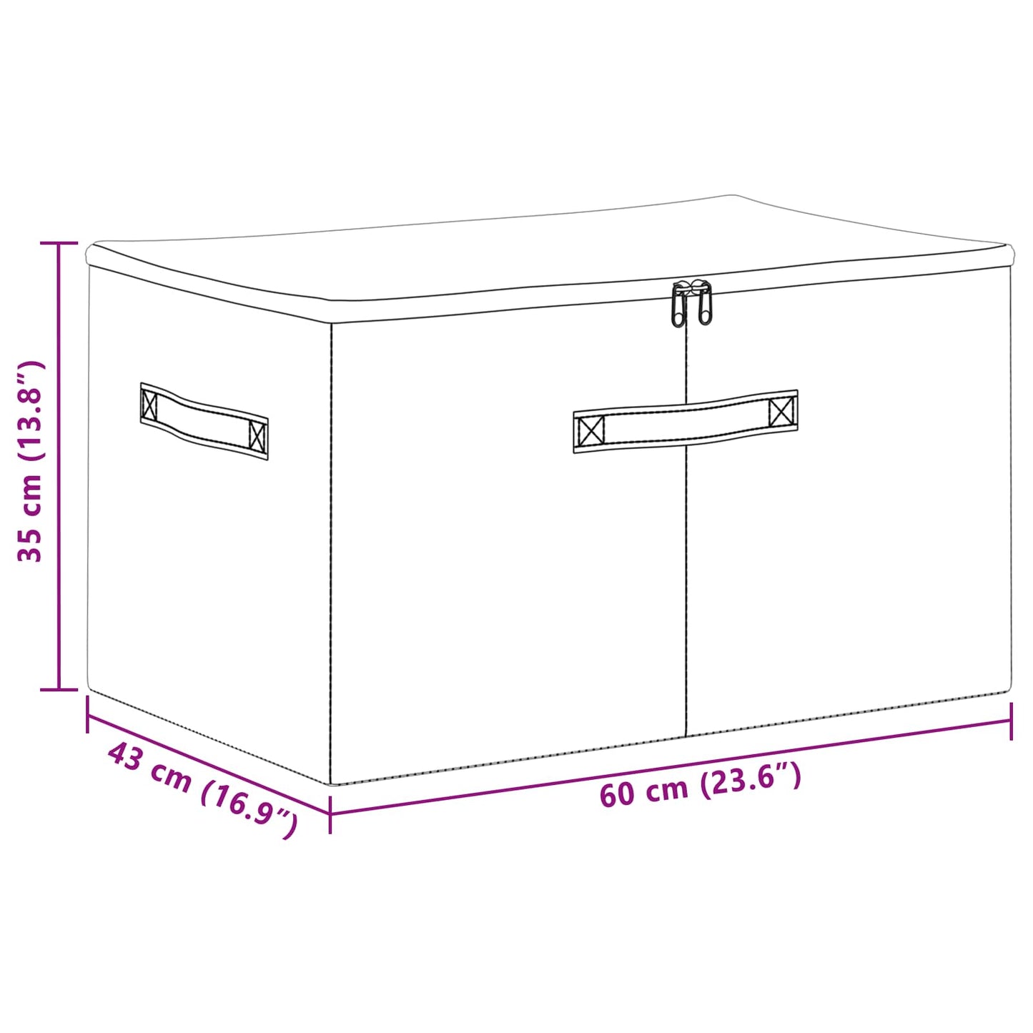 Saugojimo dėžė 6 pcs Kreminė 60 x 43 x 35 cm Neaustinis audinys