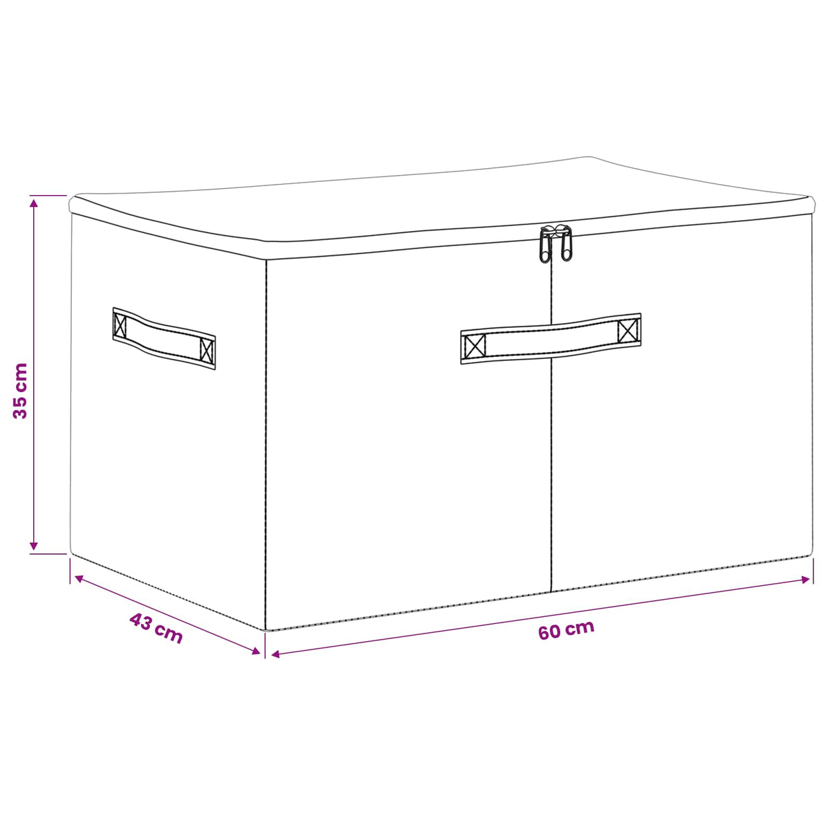 Saugojimo dėžė 6 pcs Pilka 60 x 43 x 35 cm Neaustinis audinys