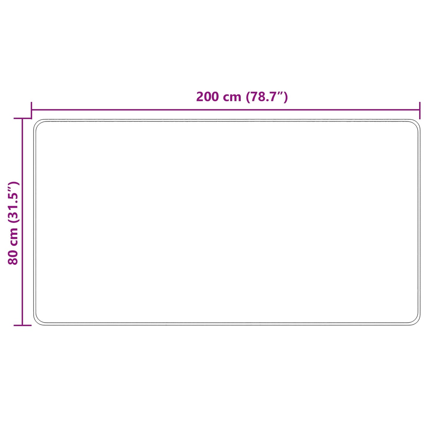 Kilimas Spauda Kreminė 200 x 80 cm Poliesteris ir PVC