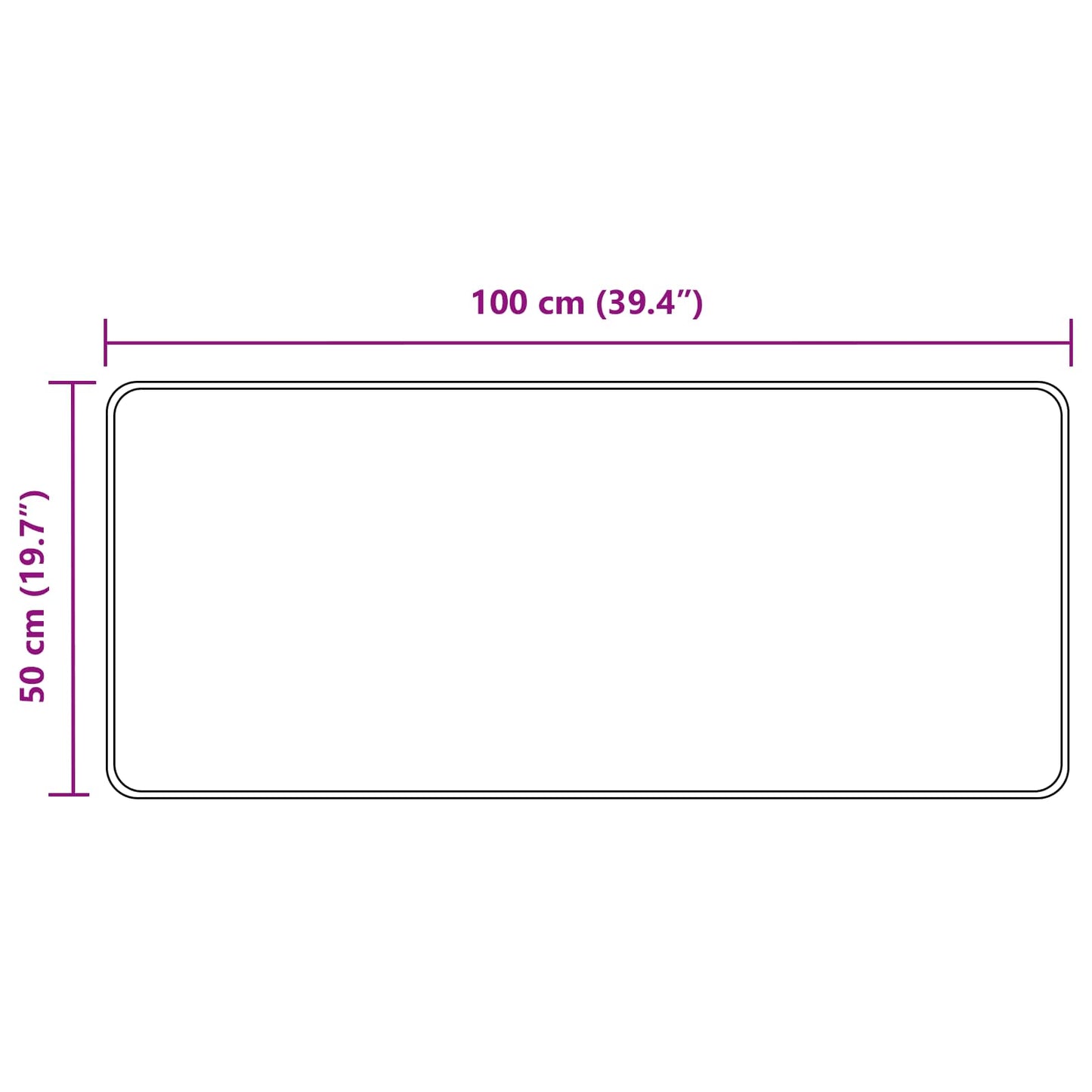 Kilimėlis MARSA Antracitas 100 x 50 cm Poliesteris ir PVC