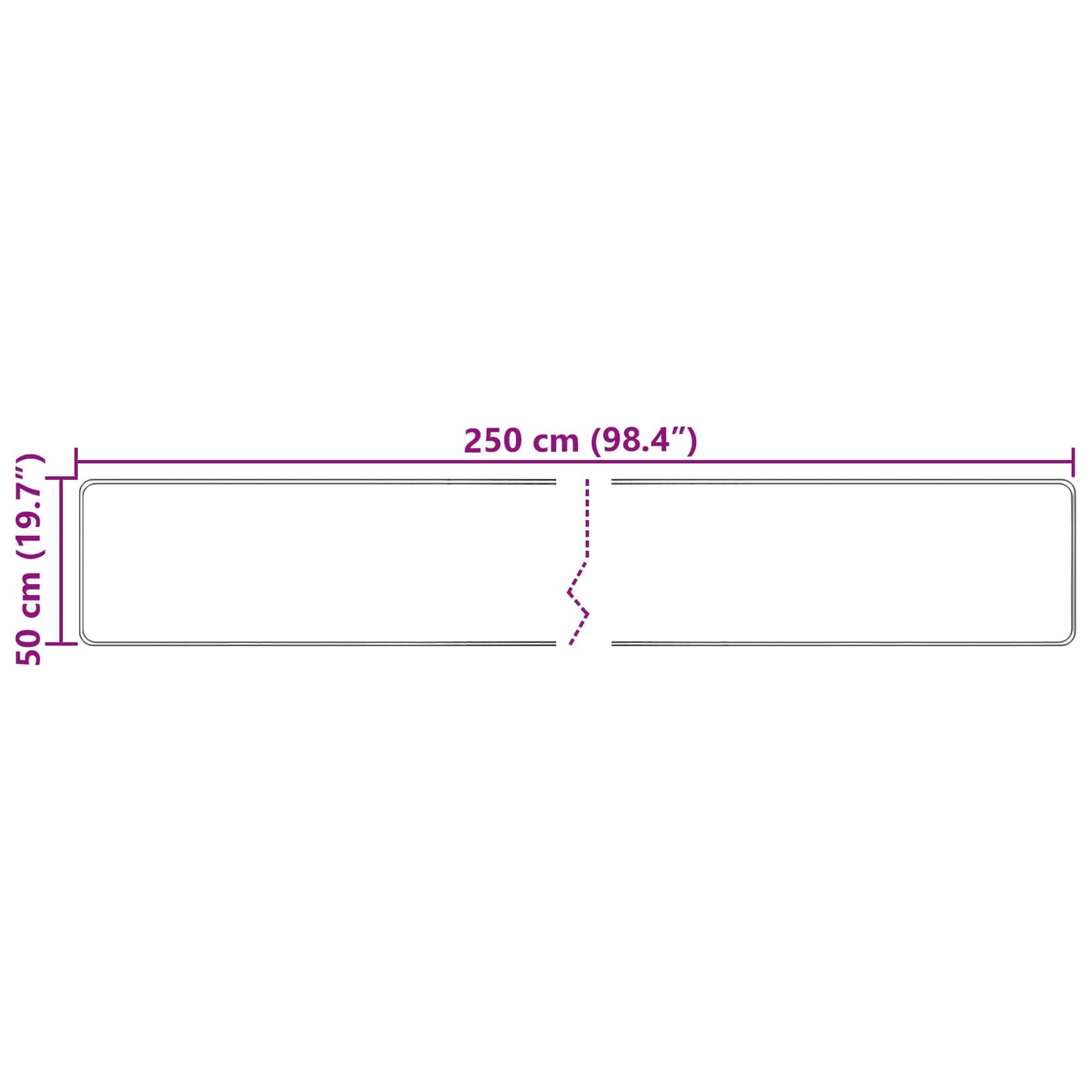 Kilimėlis MARSA Įvairiaspalvis 50 x 250 cm Poliesteris ir PVC