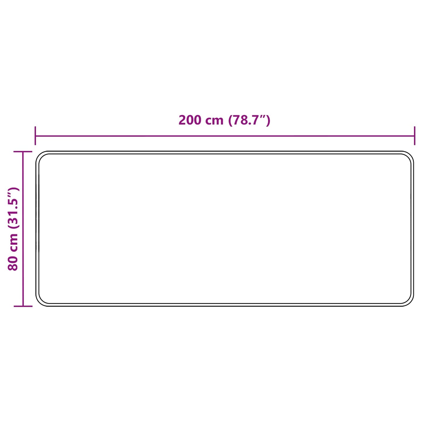 Kilimėlis MARSA Juodas 80 x 200 cm Poliesteris ir PVC