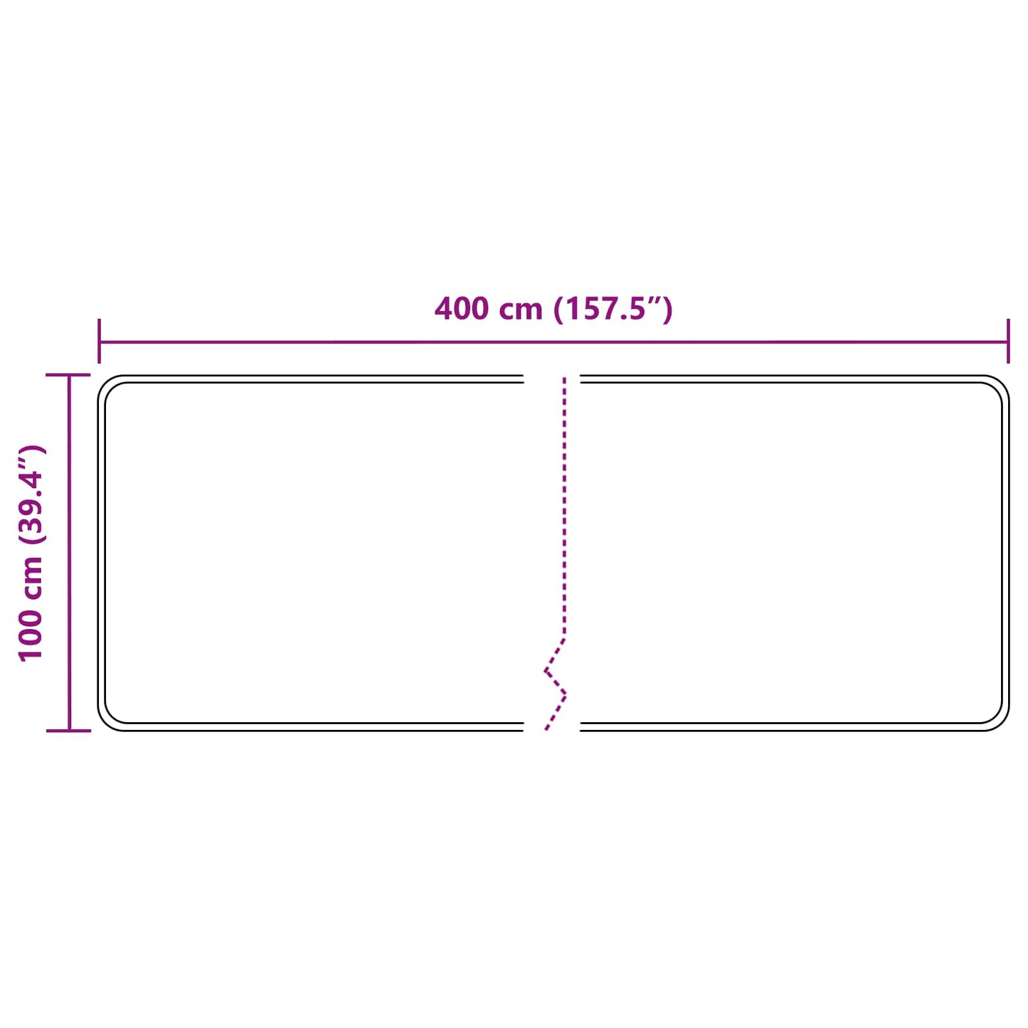 Kilimėlis MARSA Juodas 100 x 400 cm Poliesteris ir PVC