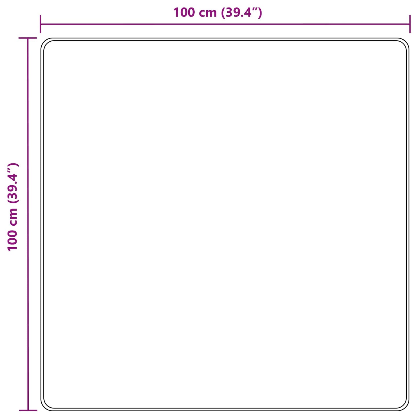 Kilimėlis MARSA Baltas 100 x 100 cm Poliesteris ir PVC