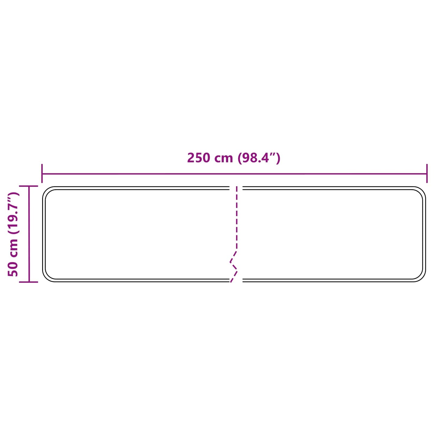 Kilimėlis MARSA Juodas 50 x 250 cm Poliesteris ir PVC