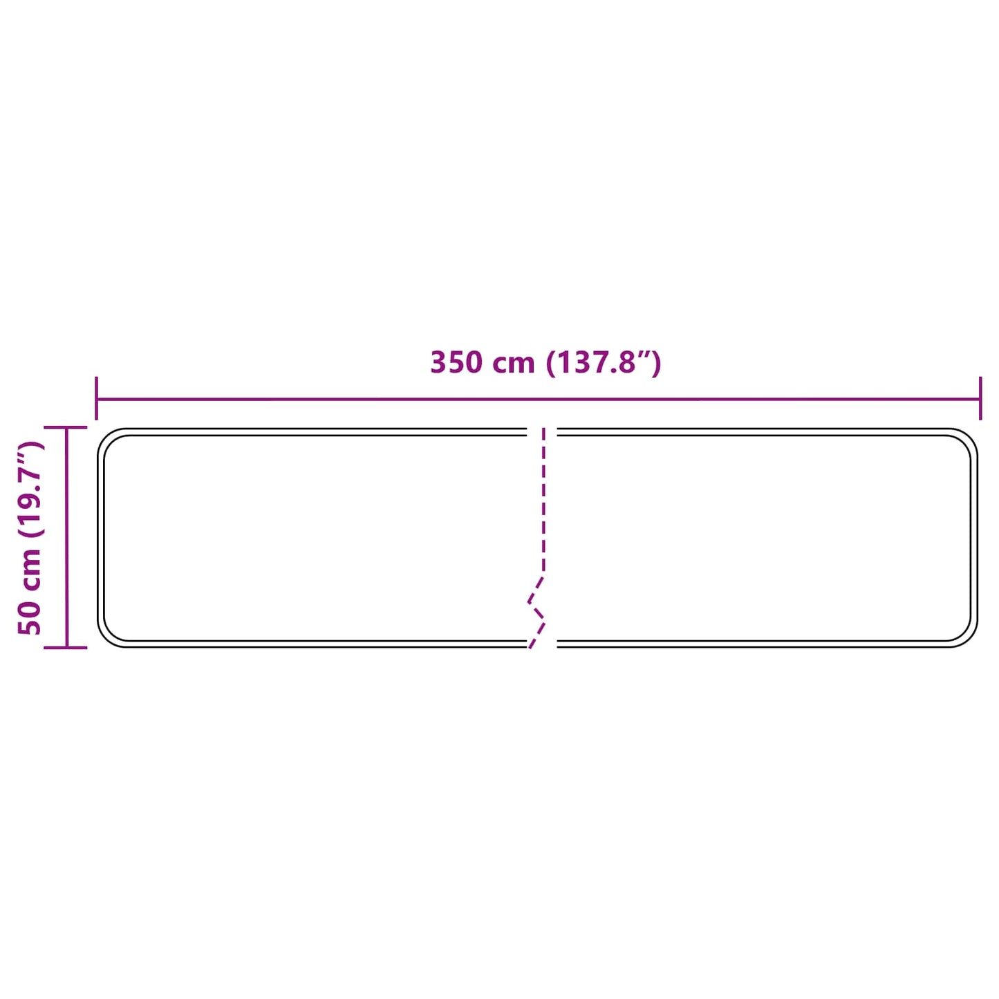 Kilimėlis MARSA Juodas 50 x 350 cm Poliesteris ir PVC