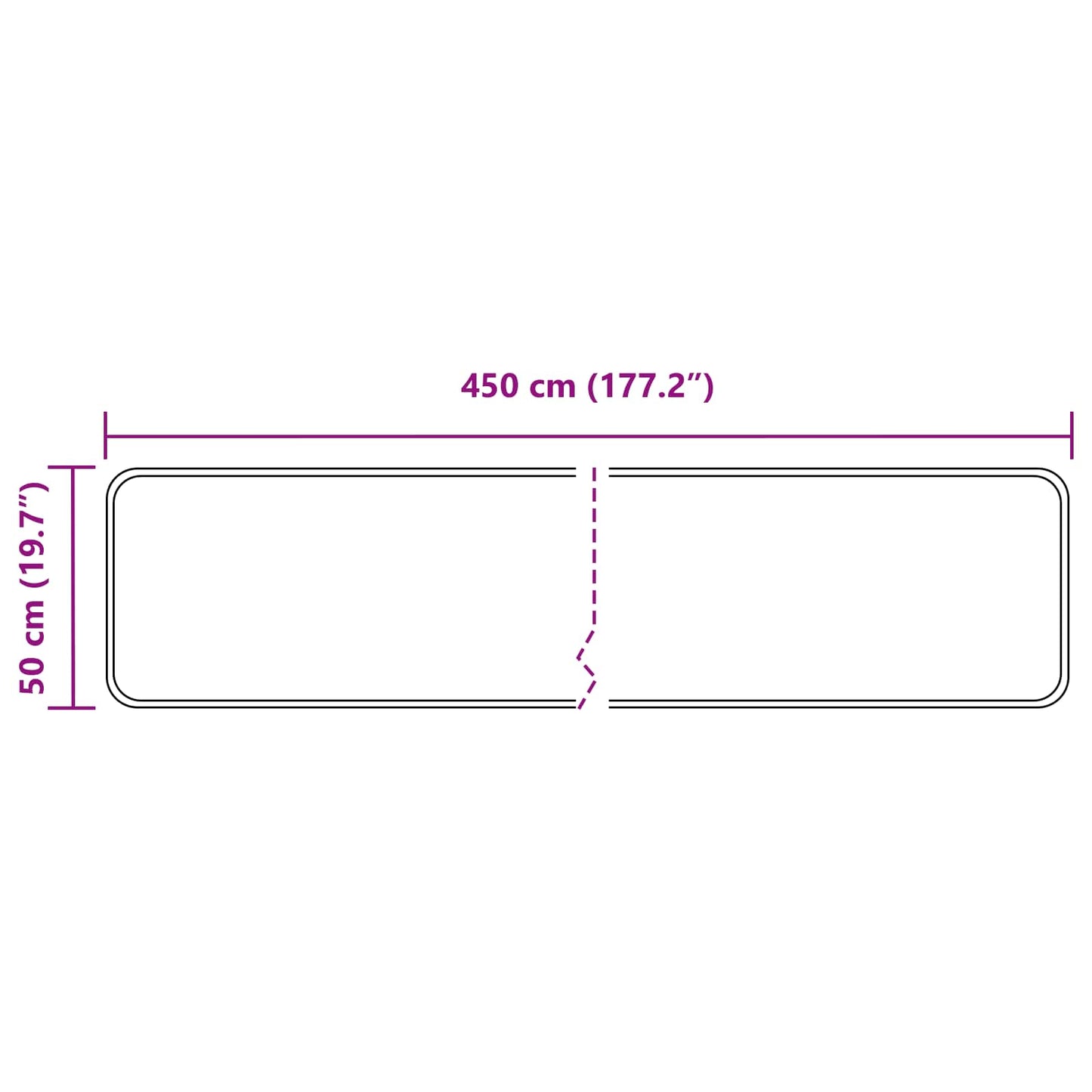 Kilimėlis MARSA Juodas 50 x 450 cm Poliesteris ir PVC