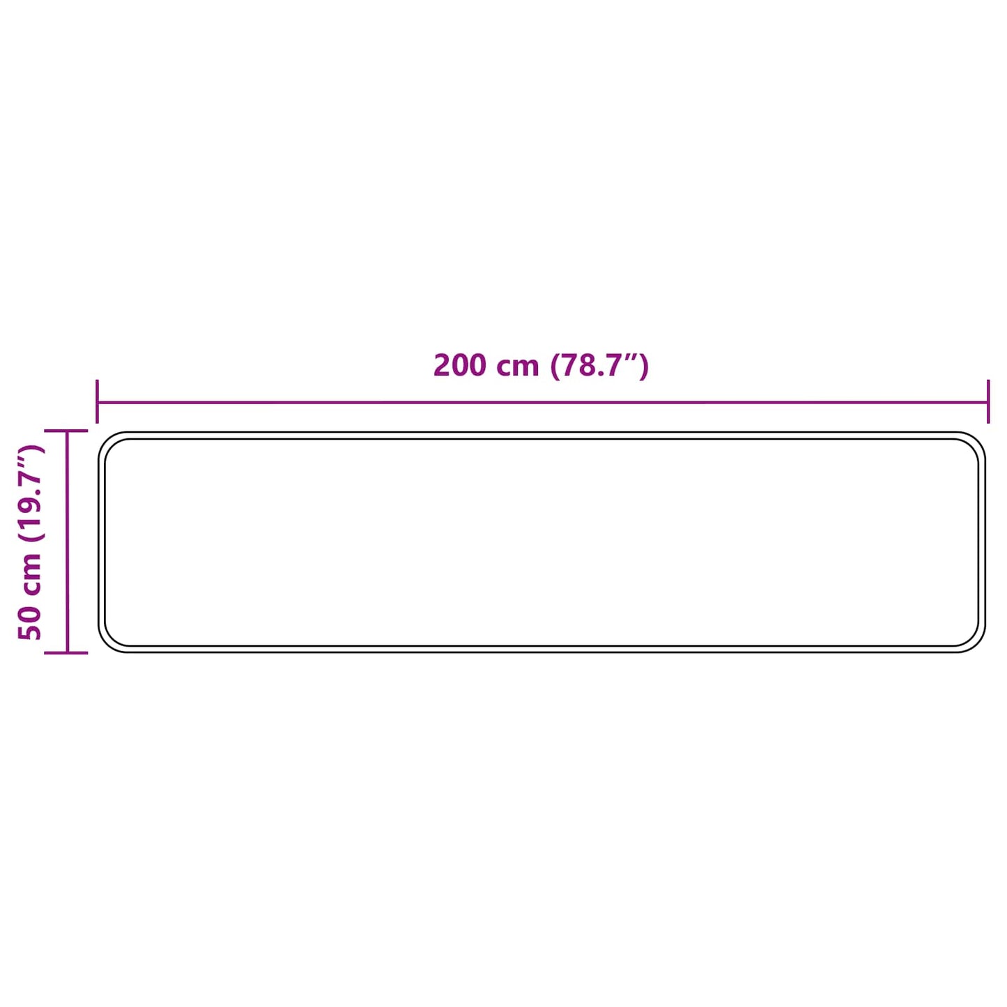 Kilimėlis MARSA Pilka 50 x 200 cm Poliesteris ir PVC