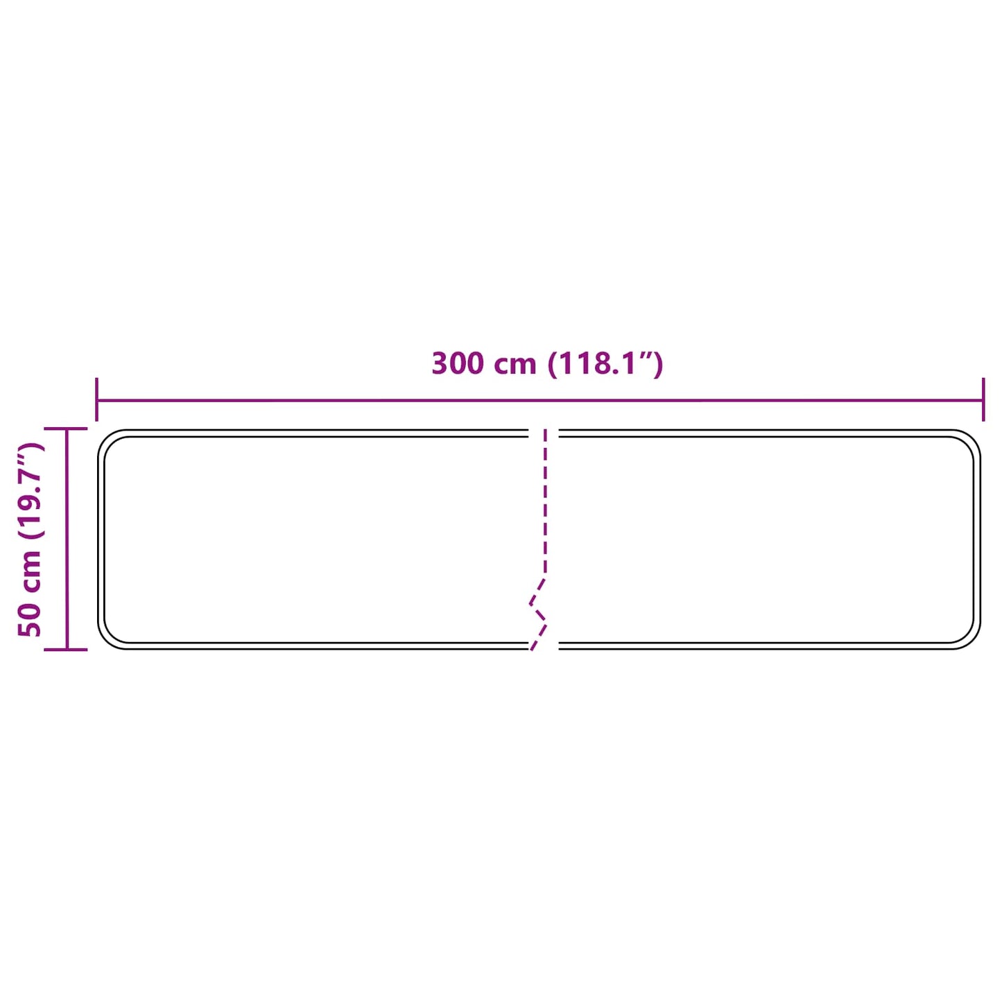Kilimėlis MARSA Pilka 50 x 300 cm Poliesteris ir PVC