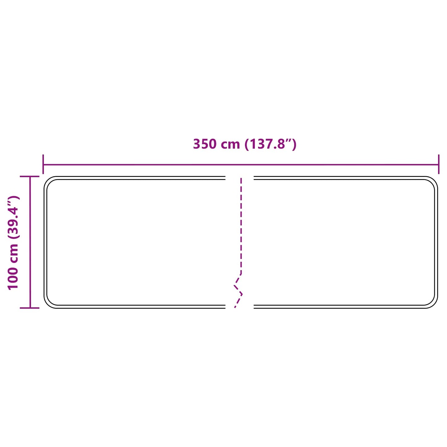 Kilimėlis MARSA Pilka 100 x 350 cm Poliesteris ir PVC