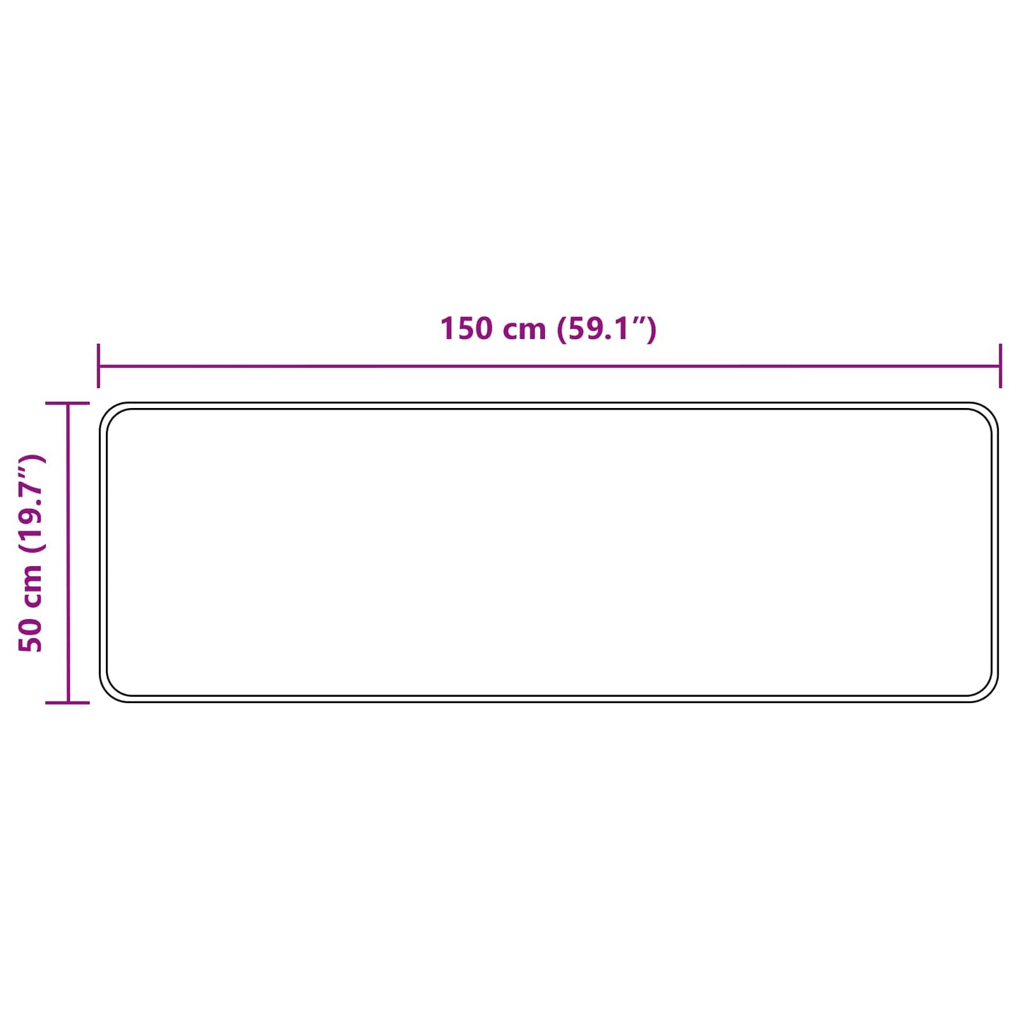 Kilimėlis MARSA Juodas 50 x 150 cm Poliesteris ir PVC
