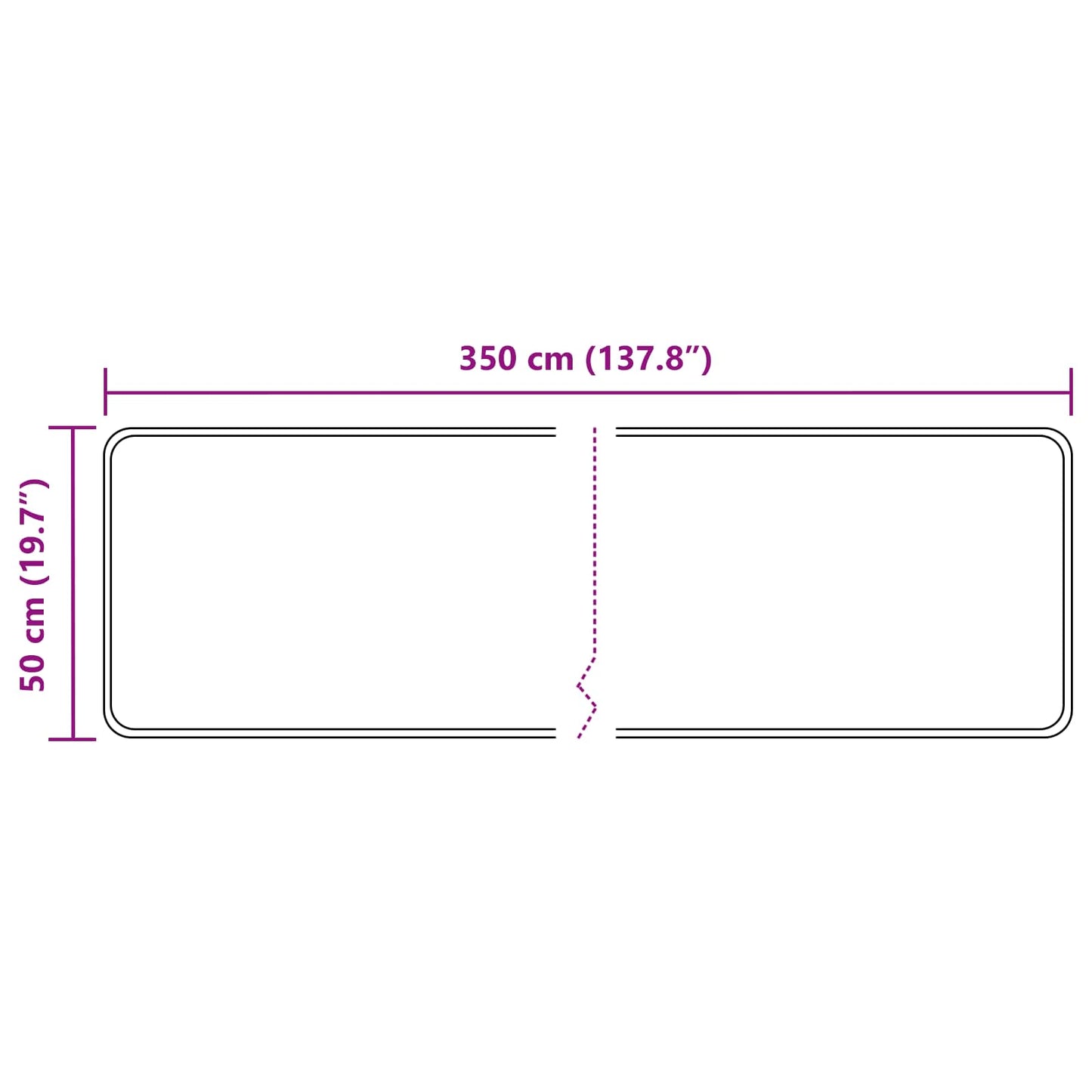 Kilimėlis MARSA Juodas 50 x 350 cm Poliesteris ir PVC