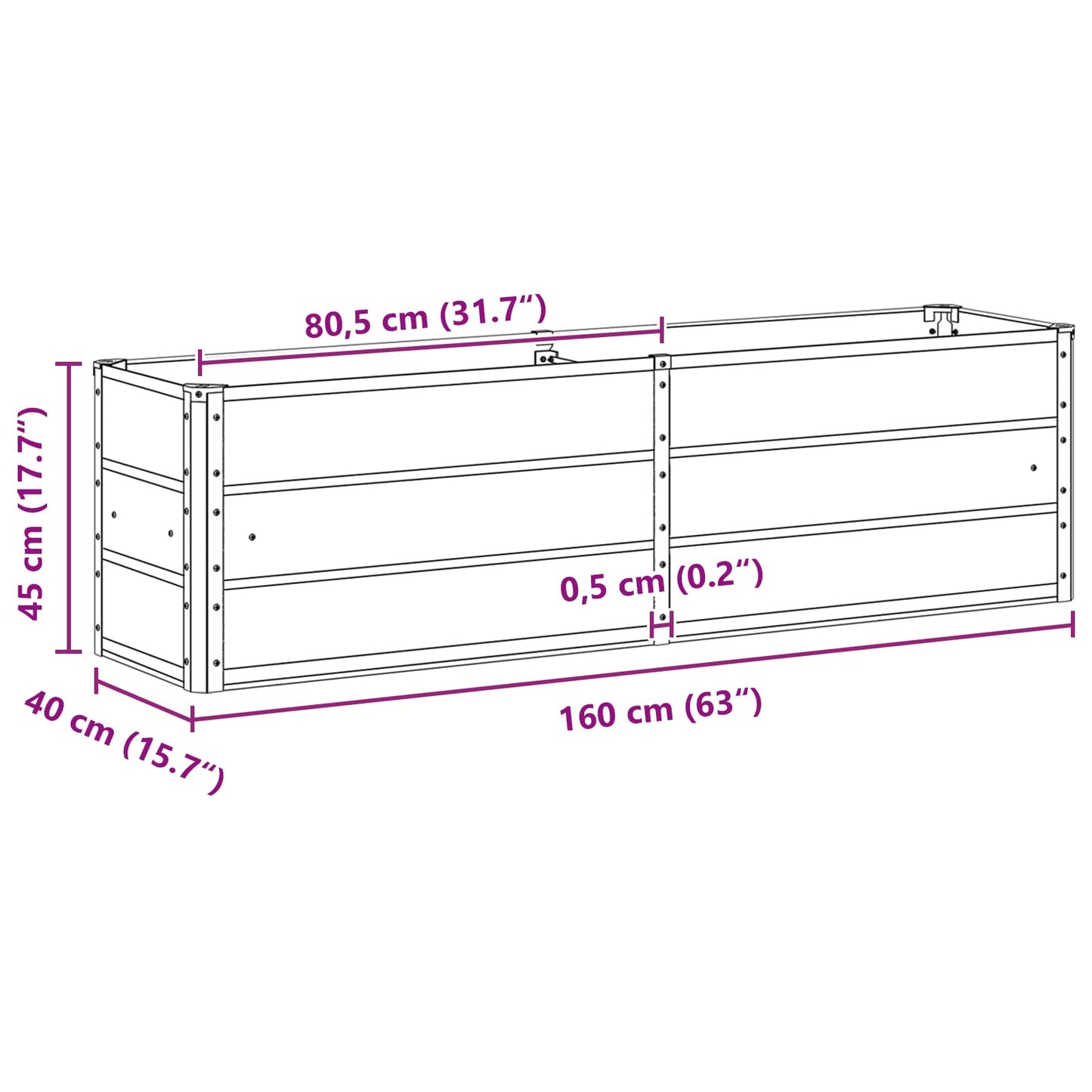 Lovelis Antracitas 160 x 40 x 45 cm Plienas