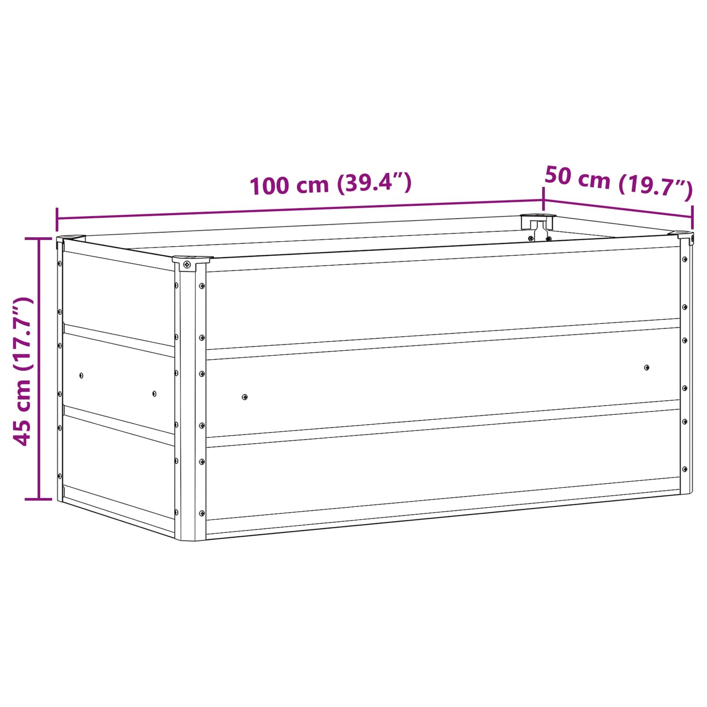 Lovelis Pastelinė žalia 100 x 50 x 45 cm Cinkuota plienas