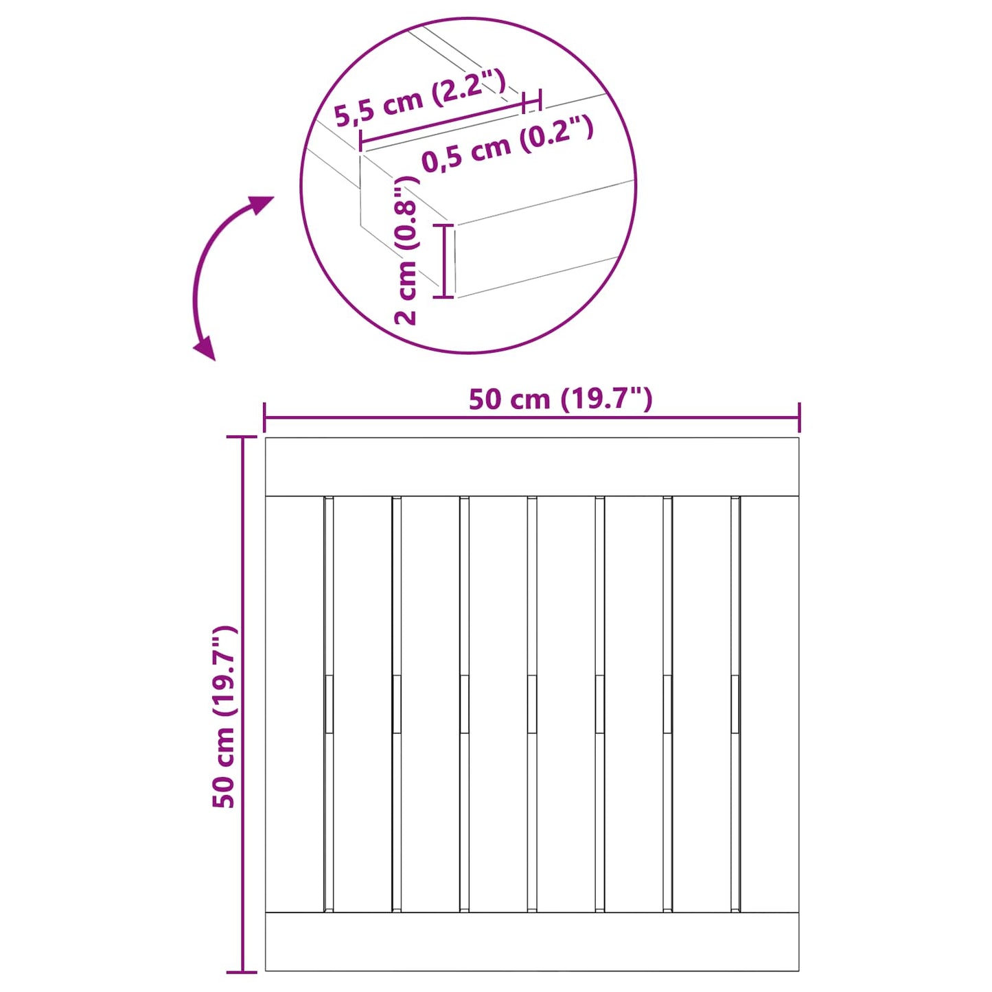 Badematte Paprastas Ruda 50 x 50 cm Medis
