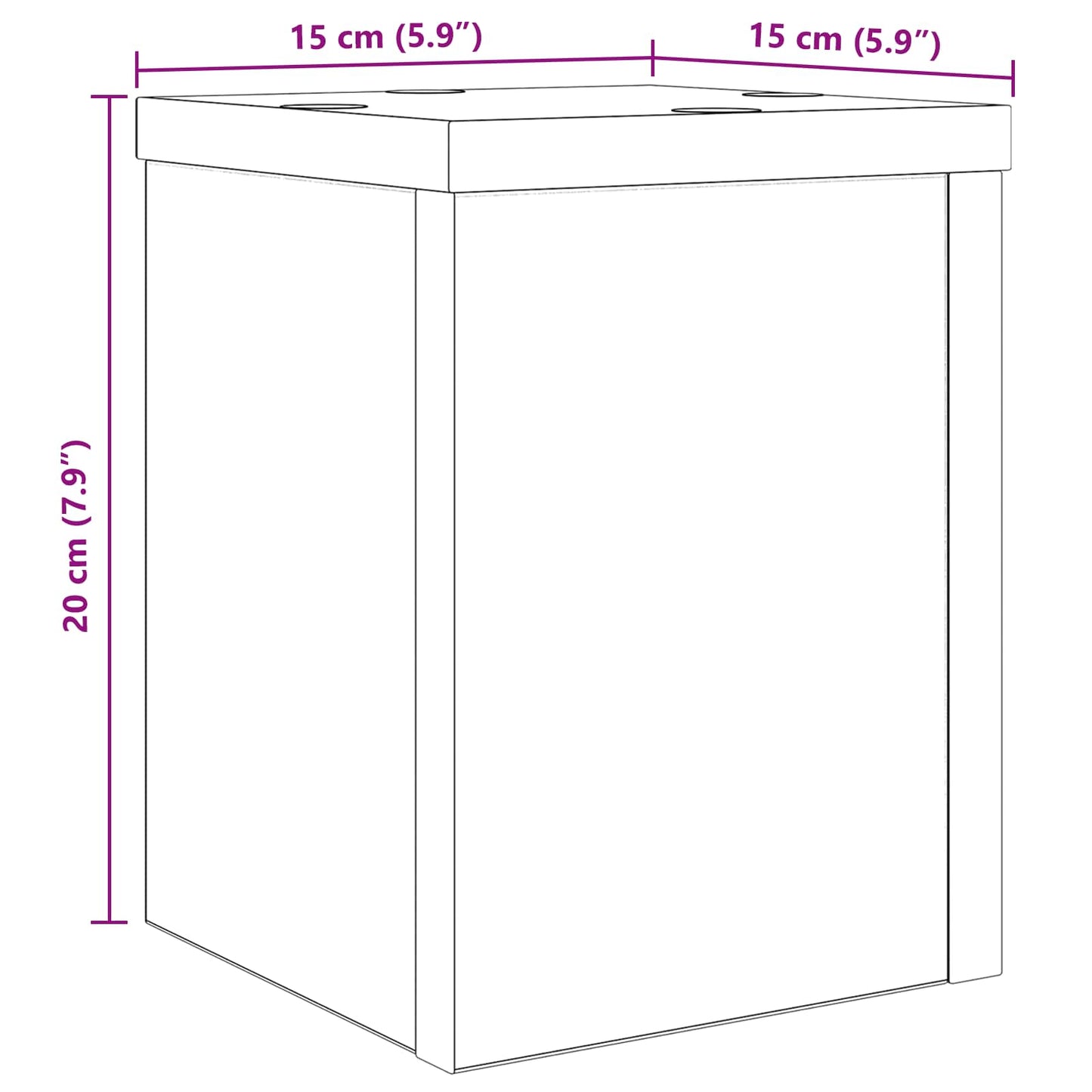 Augalų stovas 2 pcs Juodas ąžuolas 15 x 15 x 20 cm