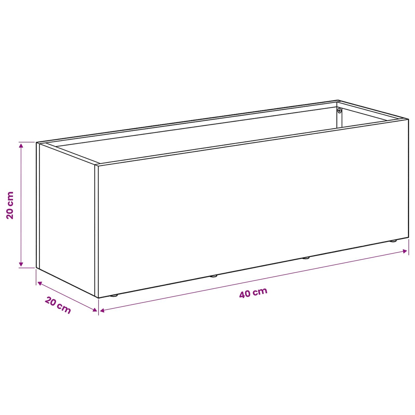 Sodo vazonas 2 vnt. Antracito 40 x 20 x 20 cm
