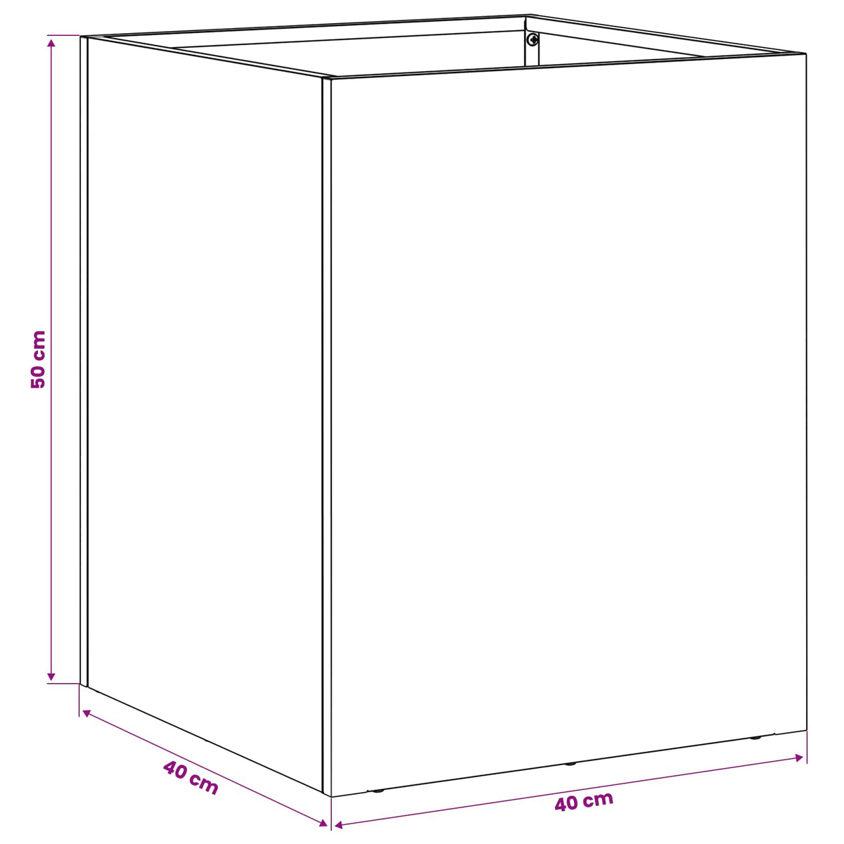 Sodo vazonas Sidabrinė 40 x 40 x 50 cm Galvanizuotas plienas