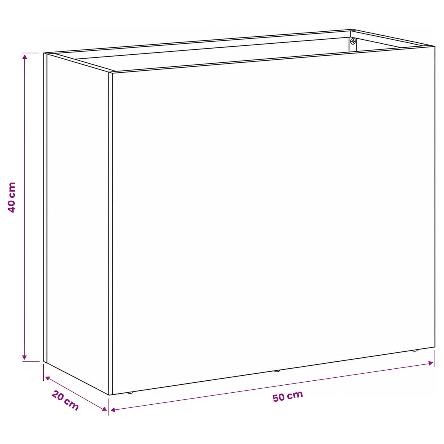 Sodo vazonas 2 vnt. Juoda 50 x 20 x 40 cm