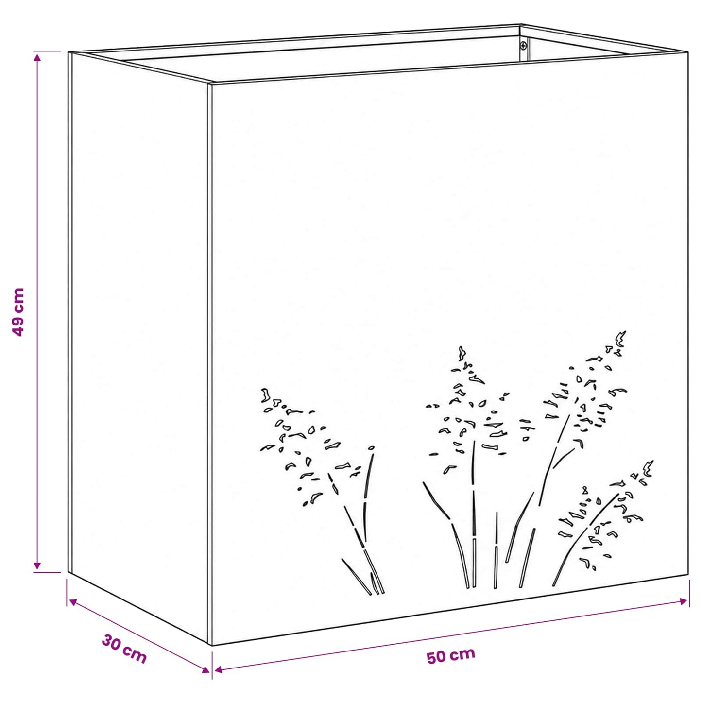 Sodo vazonas 2 vnt. Antracito 50 x 30 x 49 cm