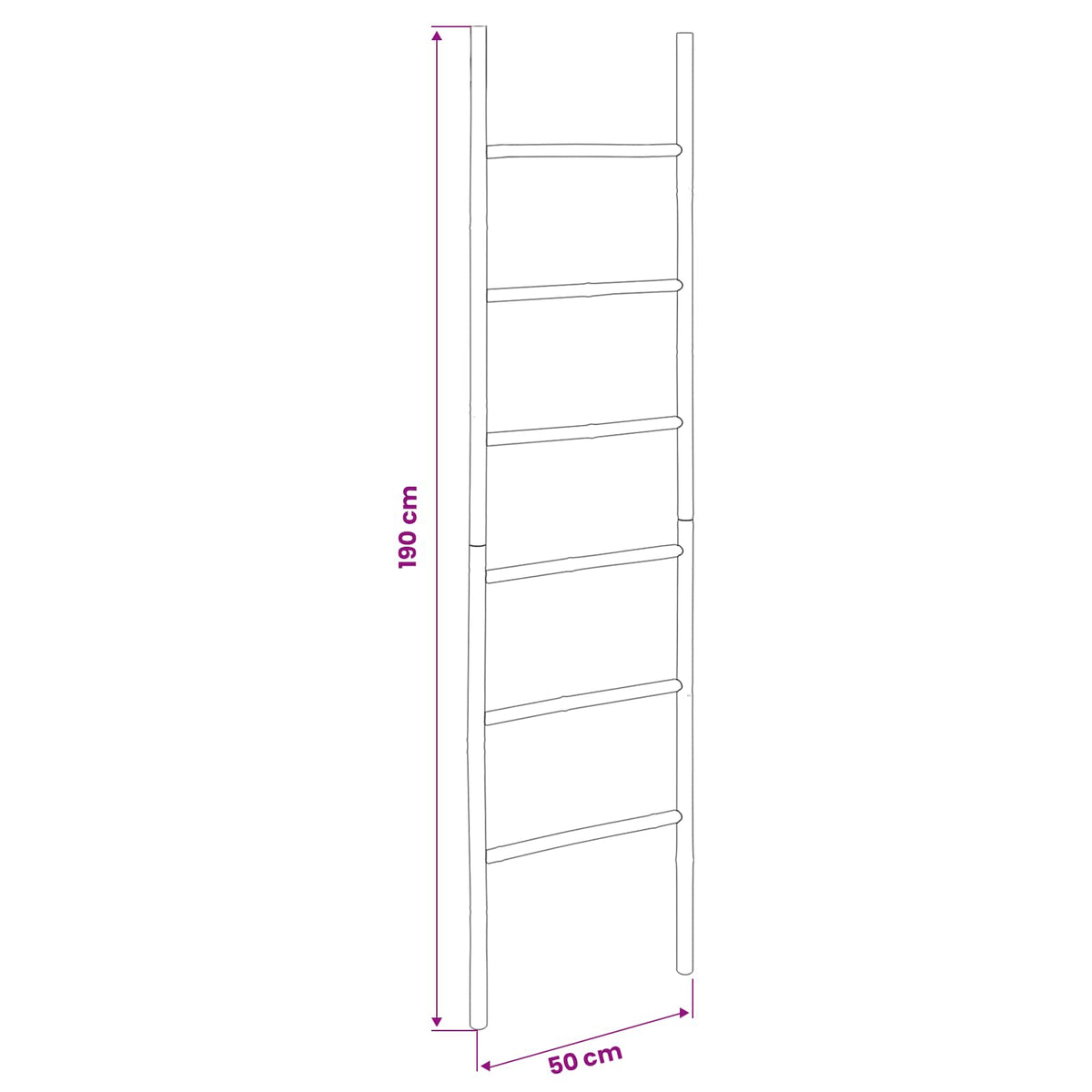 Antklodžių Lenta Juoda 50 x 190 cm Bambukas
