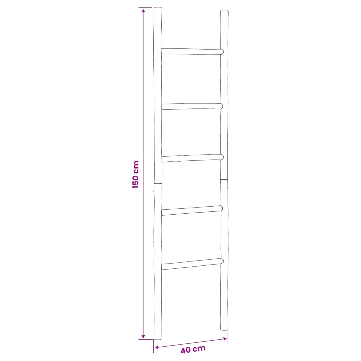 Antklodžių Lenta Juoda 40 x 150 cm Bambukas