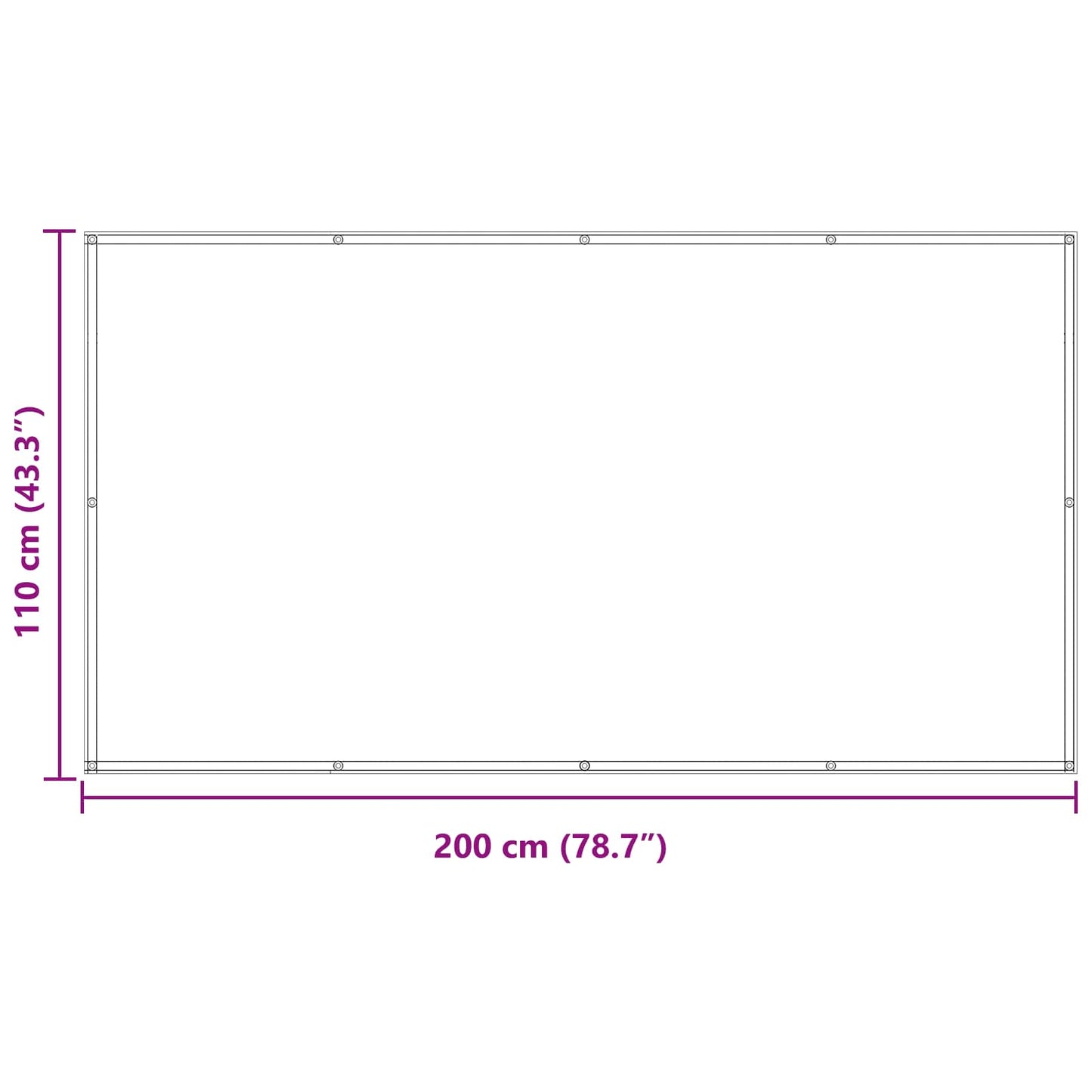 Balkono Ekranas 110 x 200 cm Oksfordo audinys Stačiakampio