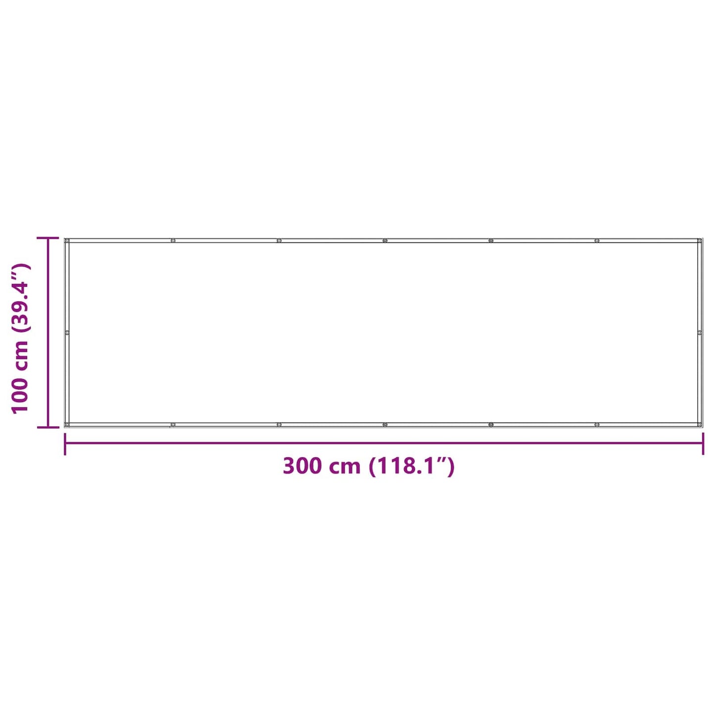 Balkono Ekranas Taupe 100 x 300 cm Oksfordo audinys