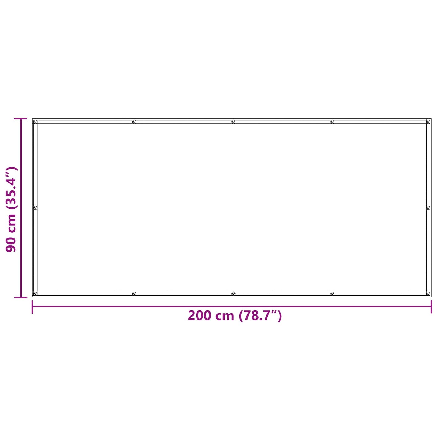Balkono Ekranas 90 x 200 cm Oksfordo audinys Stačiakampio