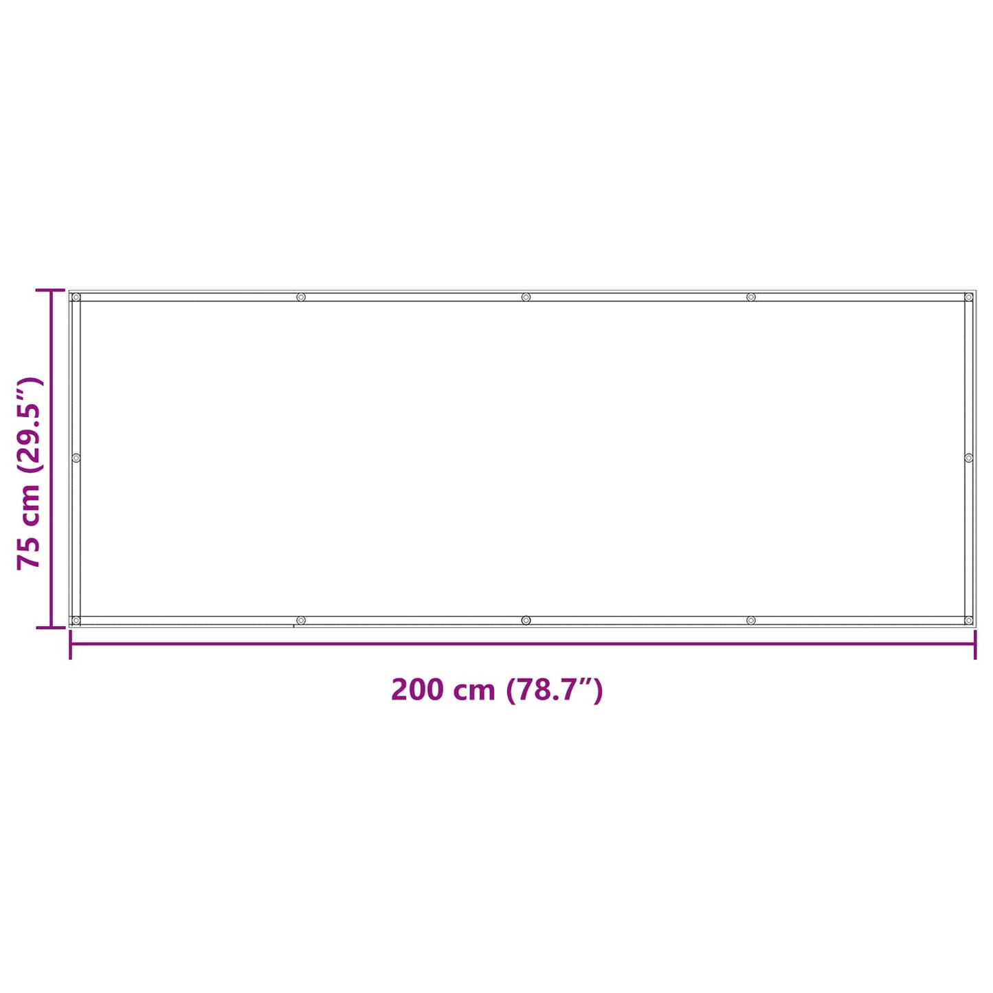 Balkono Ekranas 75 x 200 cm Oksfordo audinys Stačiakampio