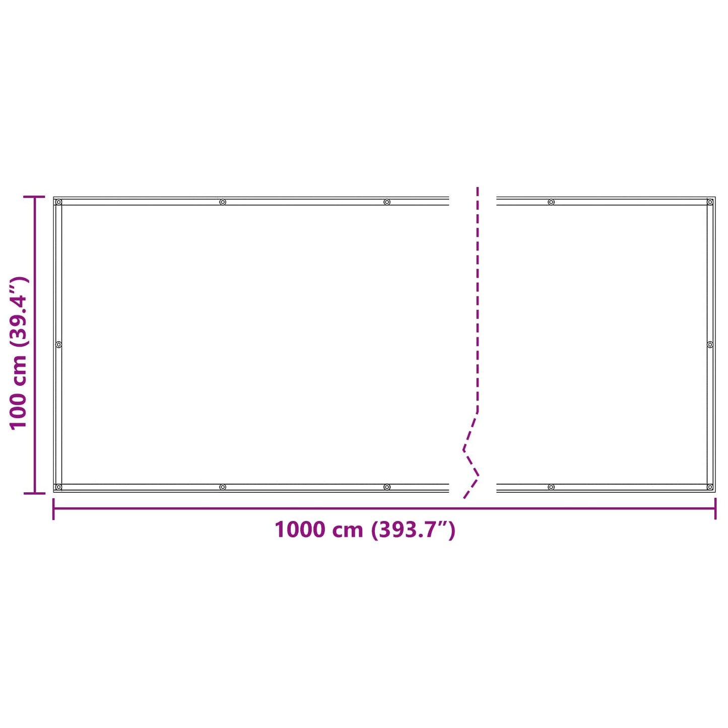 Balkono Ekranas Ruda 100 x 1000 cm Oksfordo audinys