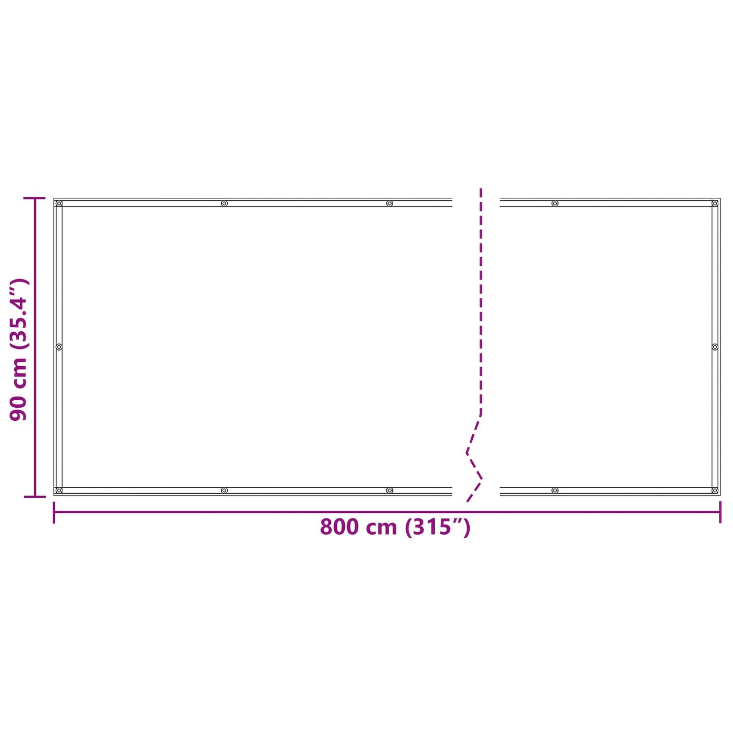 Balkono Ekranas Vyšninė 90 x 800 cm PU dengtas oksfordas alu