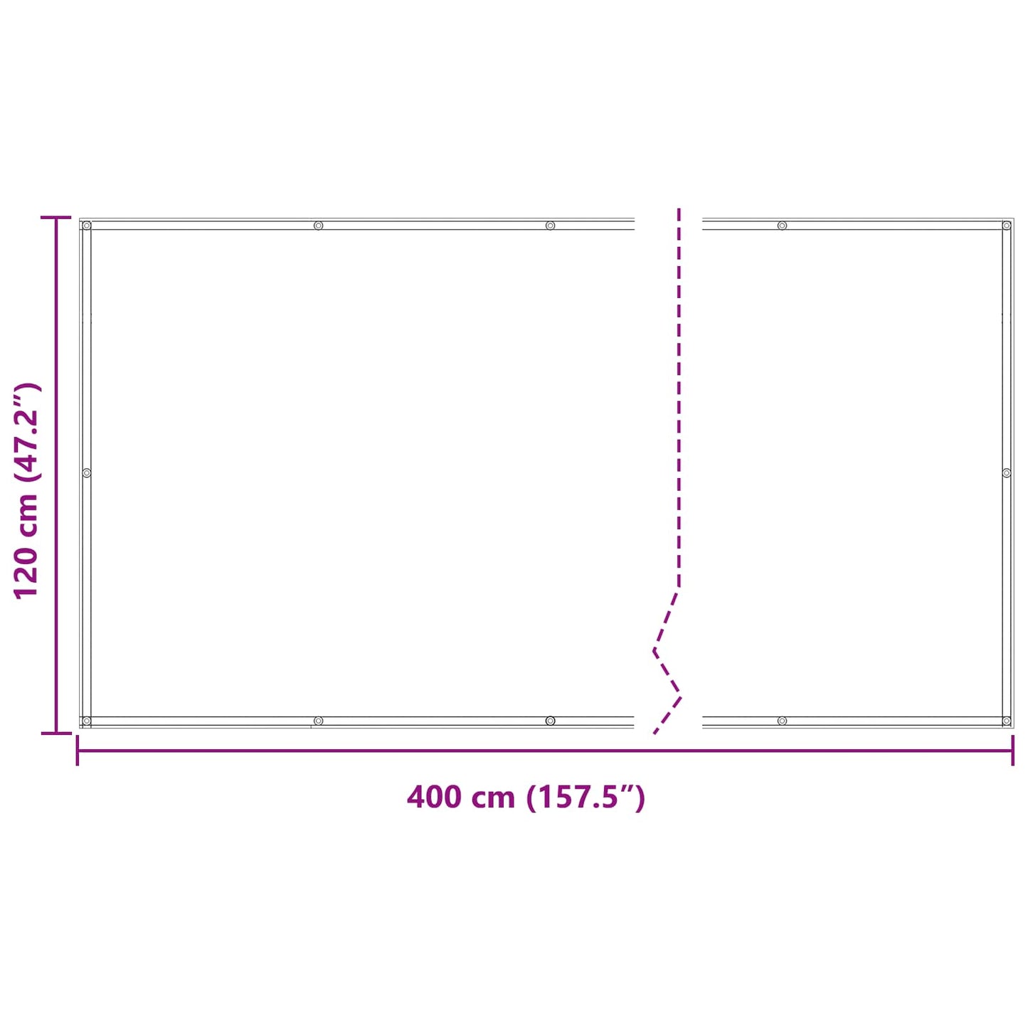 Balkono Ekranas Vyšninė 120 x 400 cm PU dengtas oksfordas alu