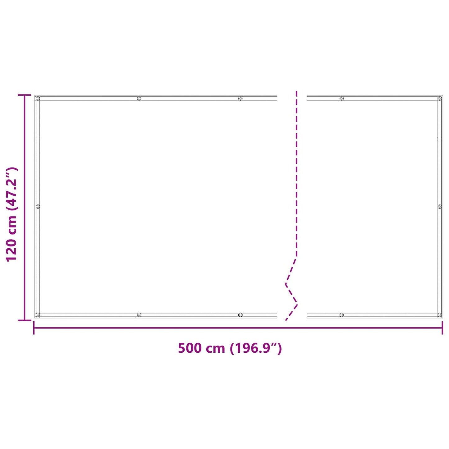Balkono Ekranas Vyšninė 120 x 500 cm PU dengtas oksfordas alu