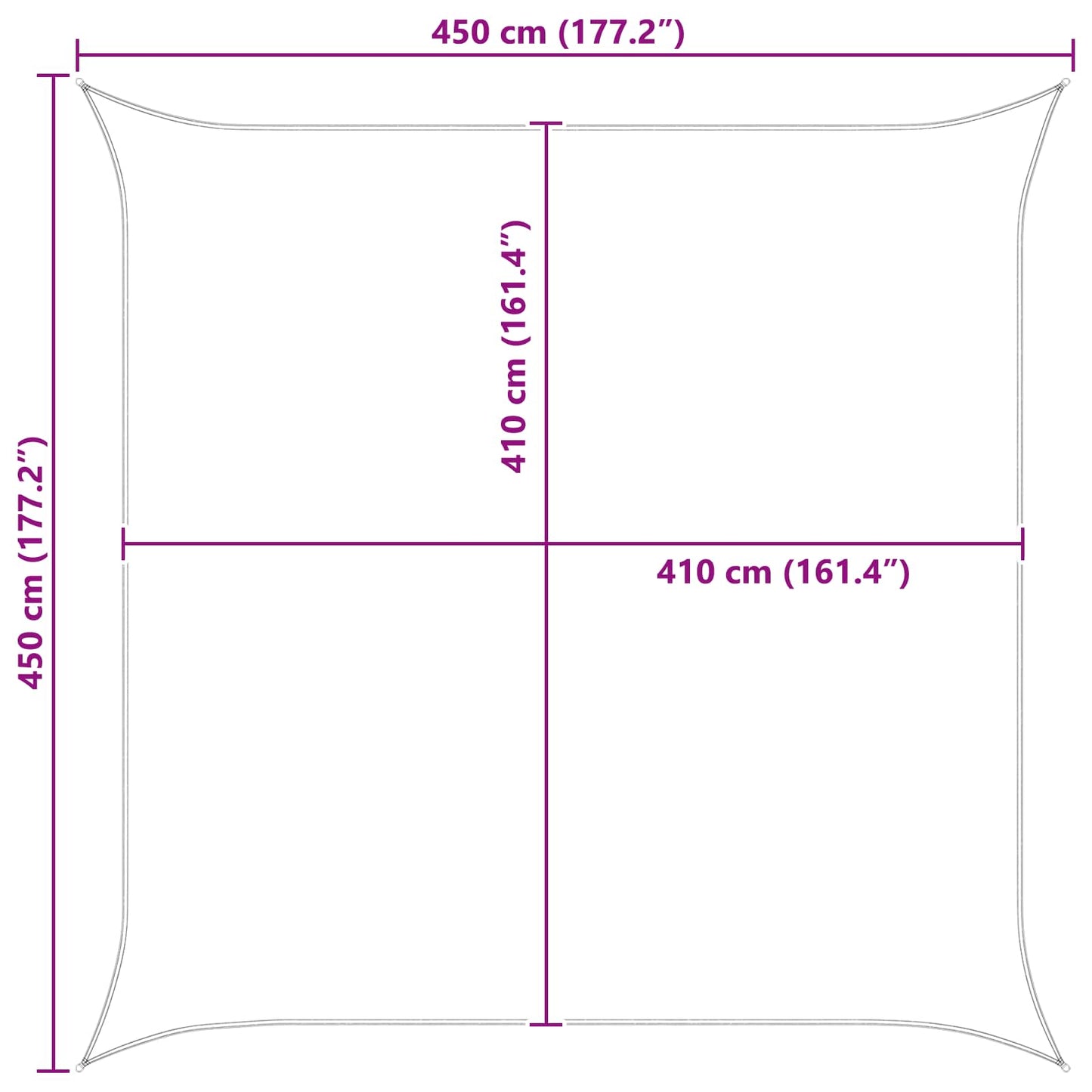 Saulės burė Oranžinė ir ruda 4,5 x 4,5 m