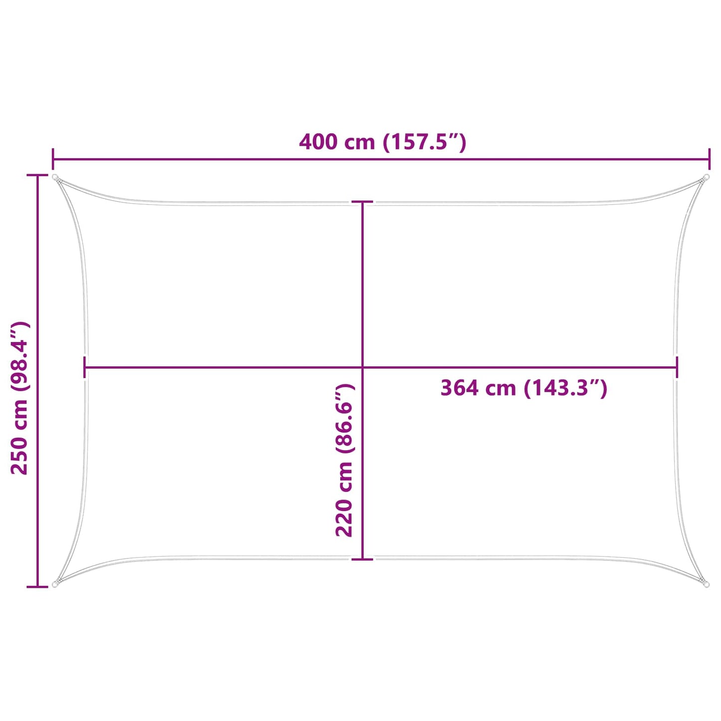 Saulės burė Oranžinė ir ruda 4 x 2,5 m