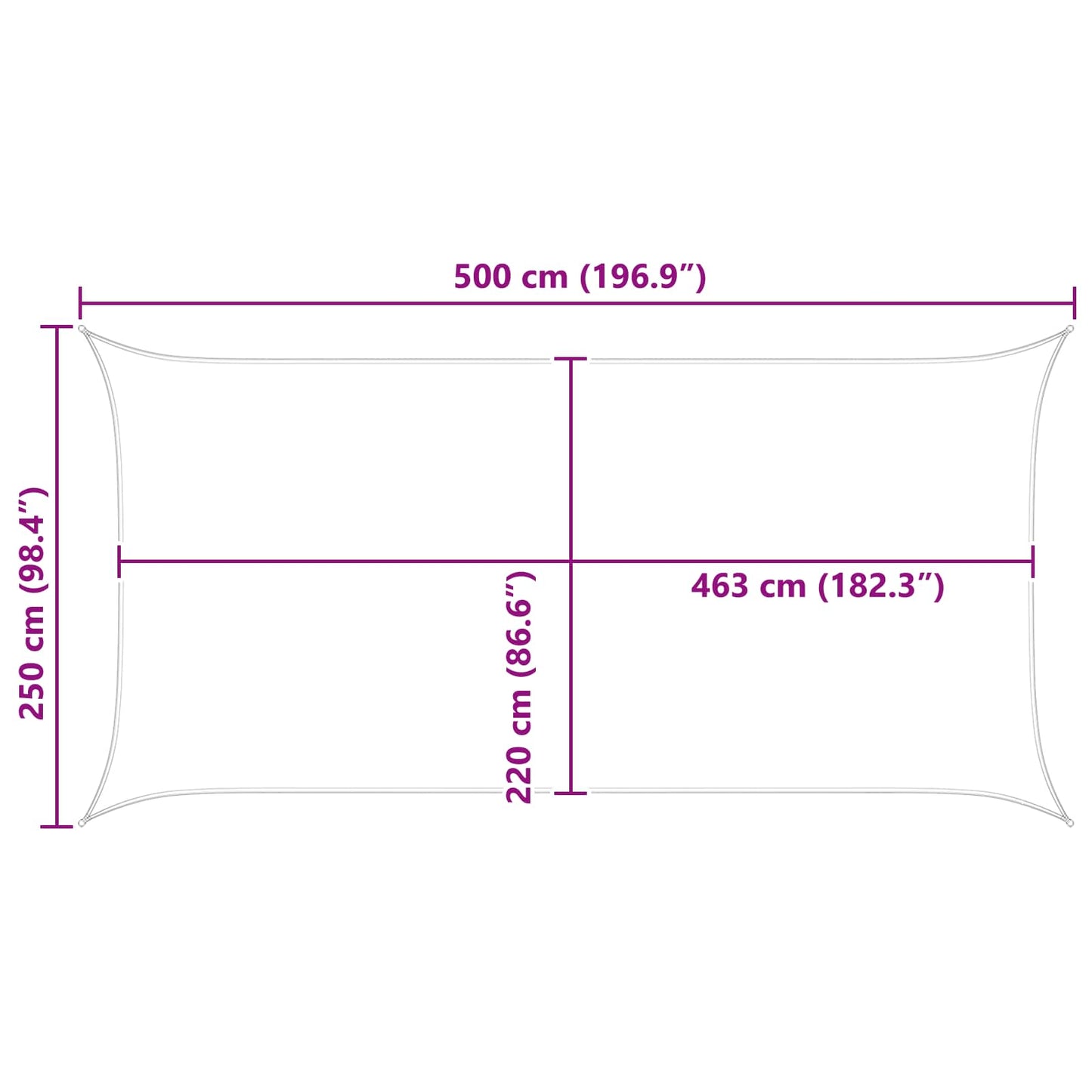 Saulės burė Oranžinė ir ruda 5 x 2,5 m