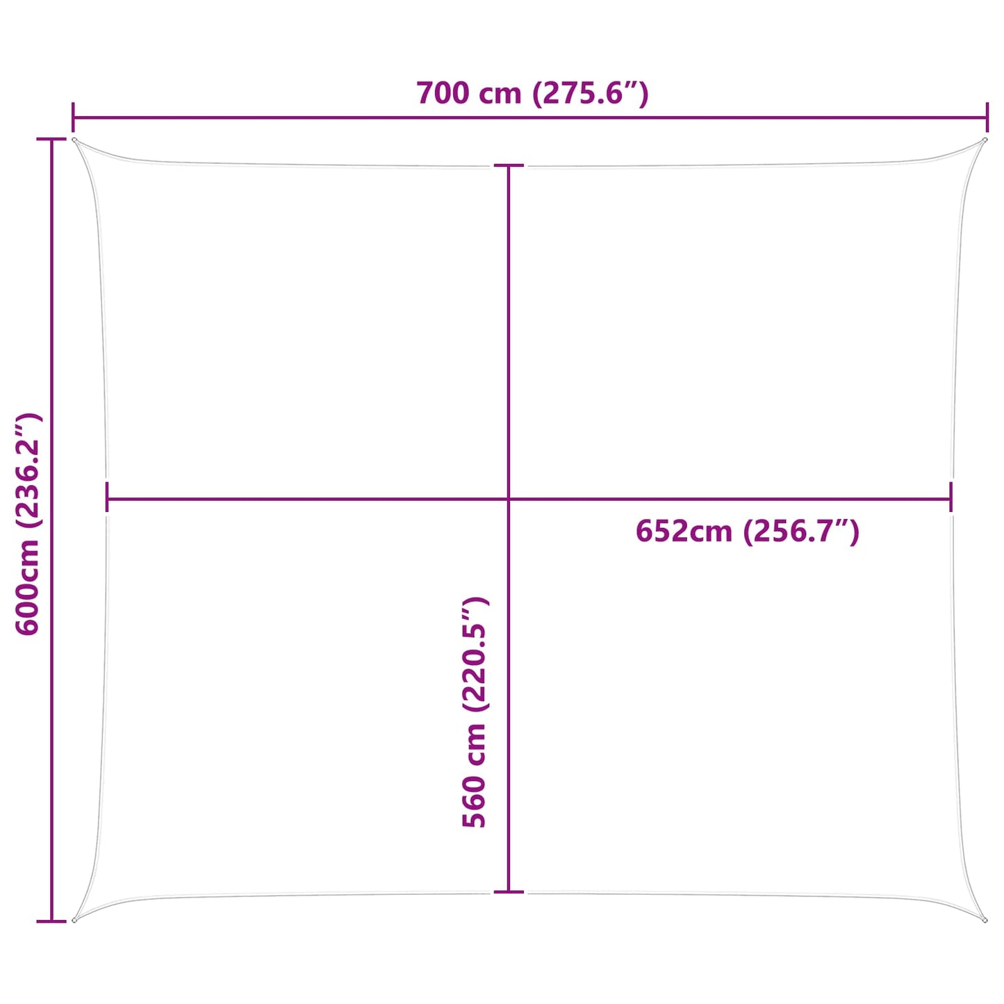 Saulės burė Geltona ir balta 7 x 6 m 100% poliesteris Oksfordas