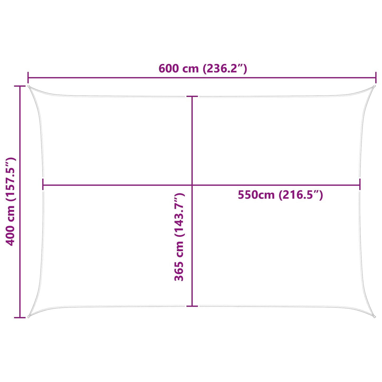 Saulės burė Šviesiai pilka ir balta. 6 x 4 m