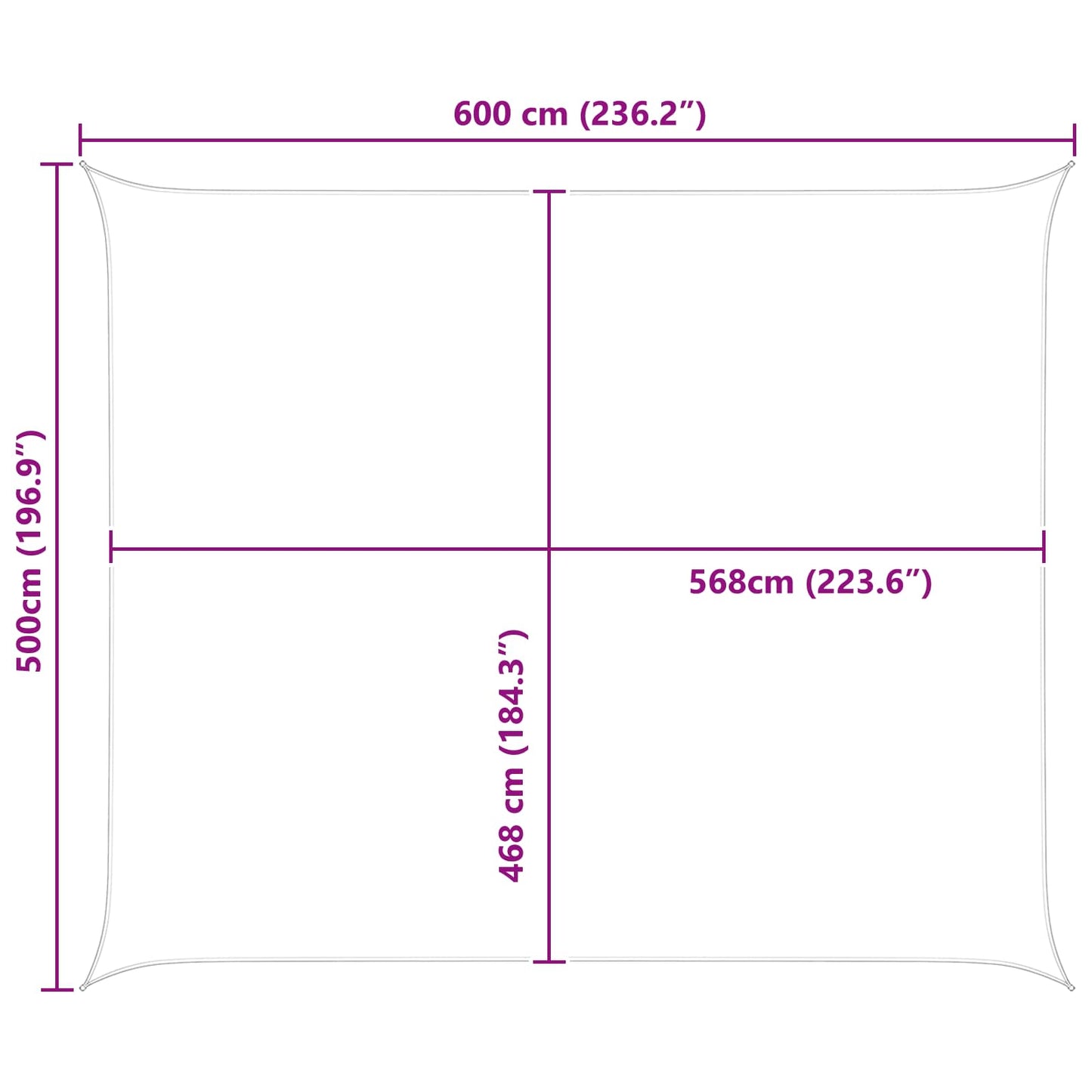 Saulės burė Šviesiai pilka ir balta. 6 x 5 m