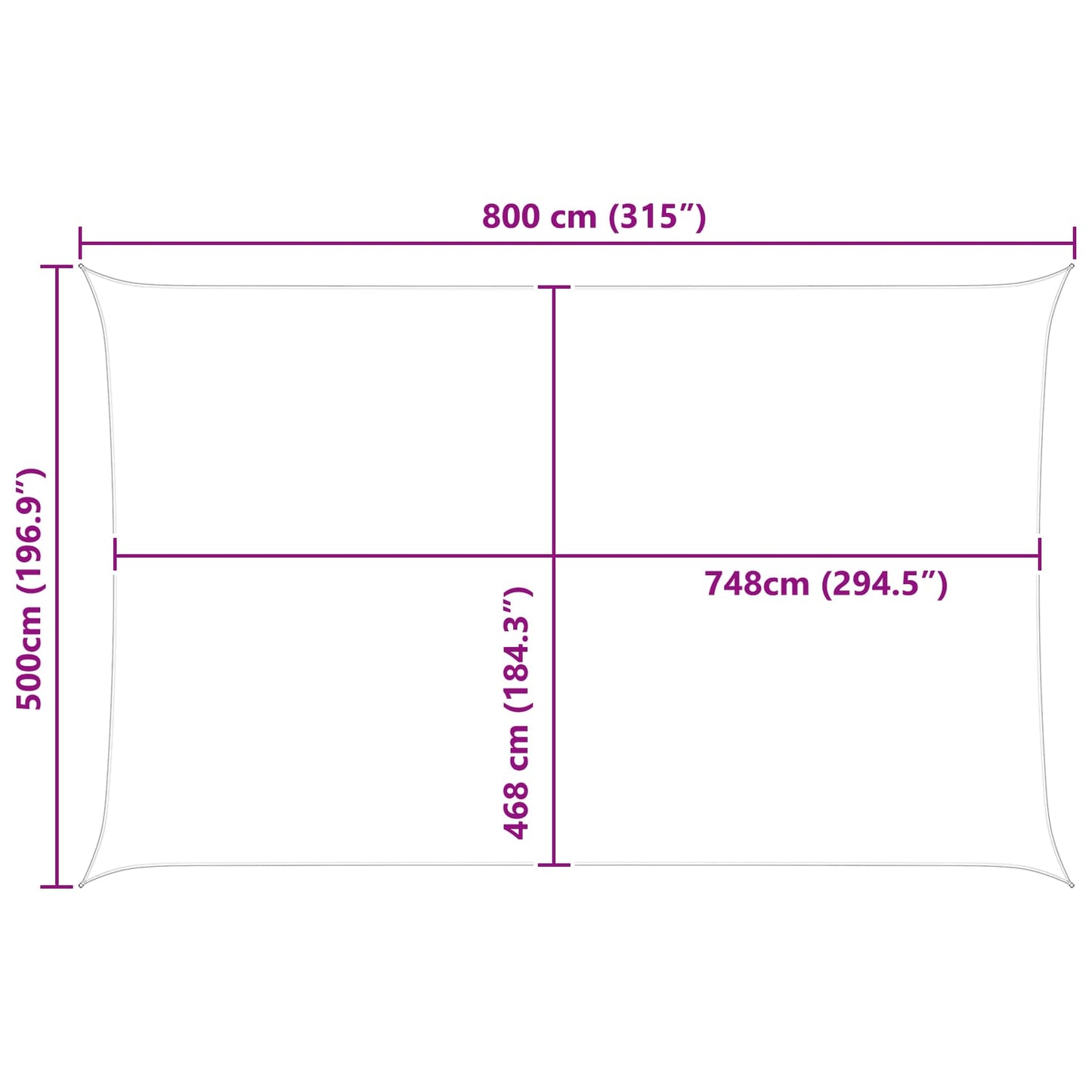 Saulės burė Šviesiai pilka ir balta. 8 x 5 m