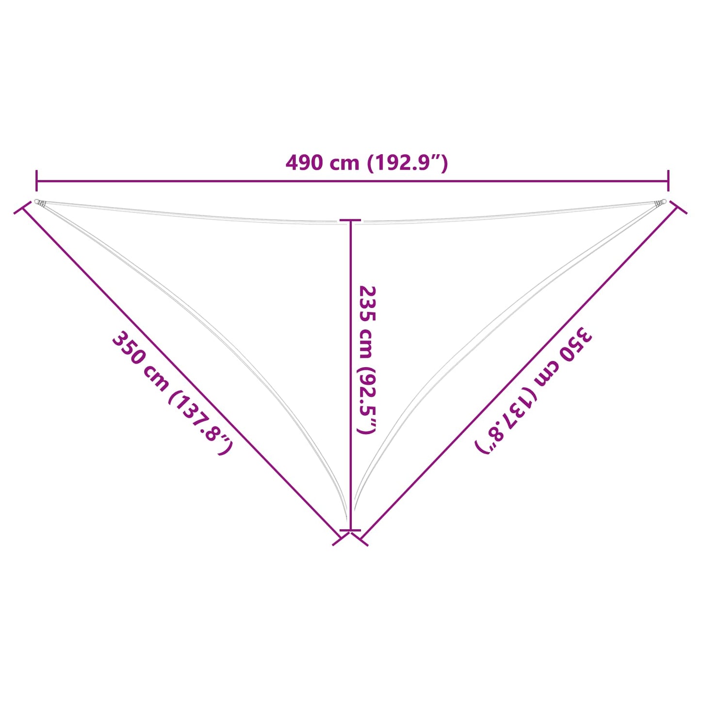 Lauko saulės šešėlio audinys Mėlyna ir balta 3,5 x 3,5 x 4,9 m