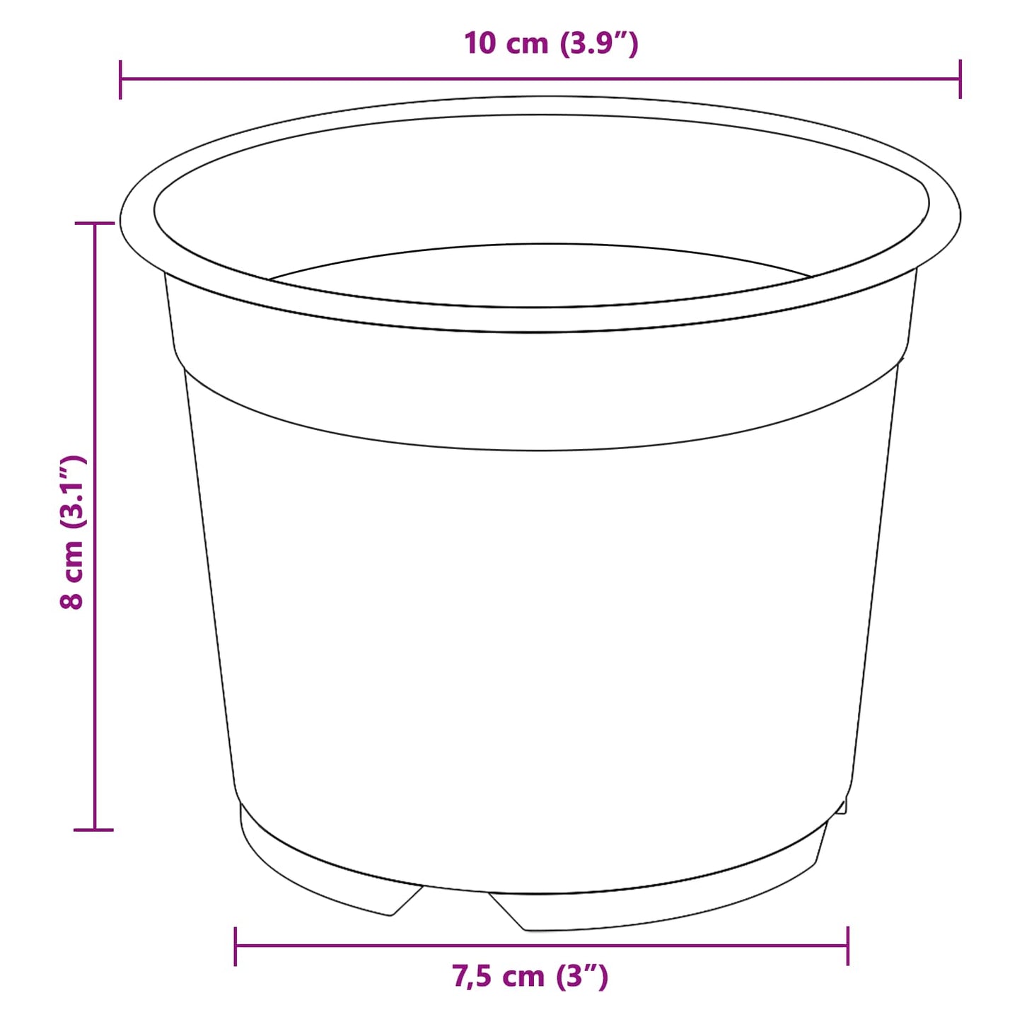 Gėlių vazonas 100 pcs Keramika Ø 15 x 12.5 cm Plastmasė