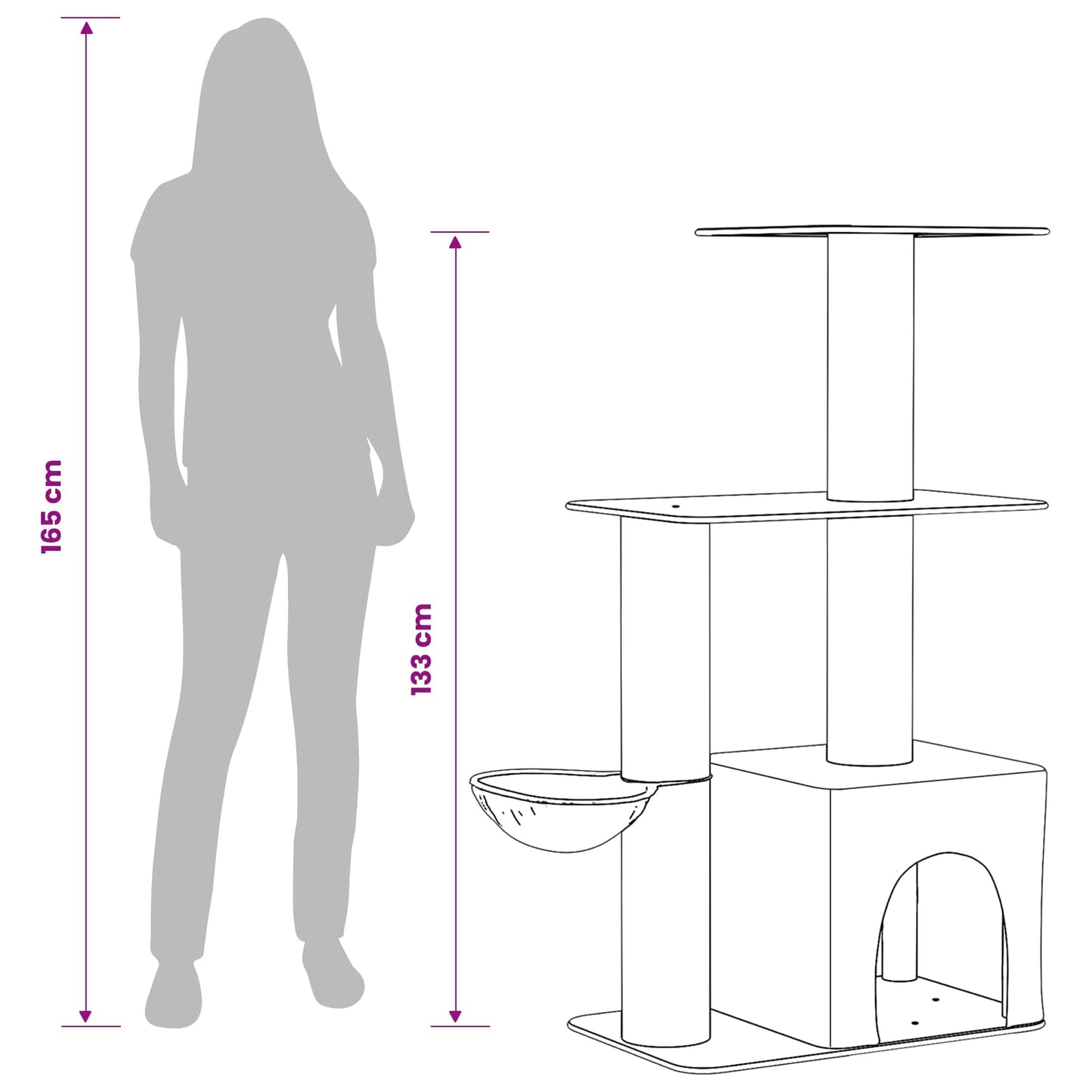 Kačių medis su sisaliniu šveitimu Šviesiai pilka 133 cm