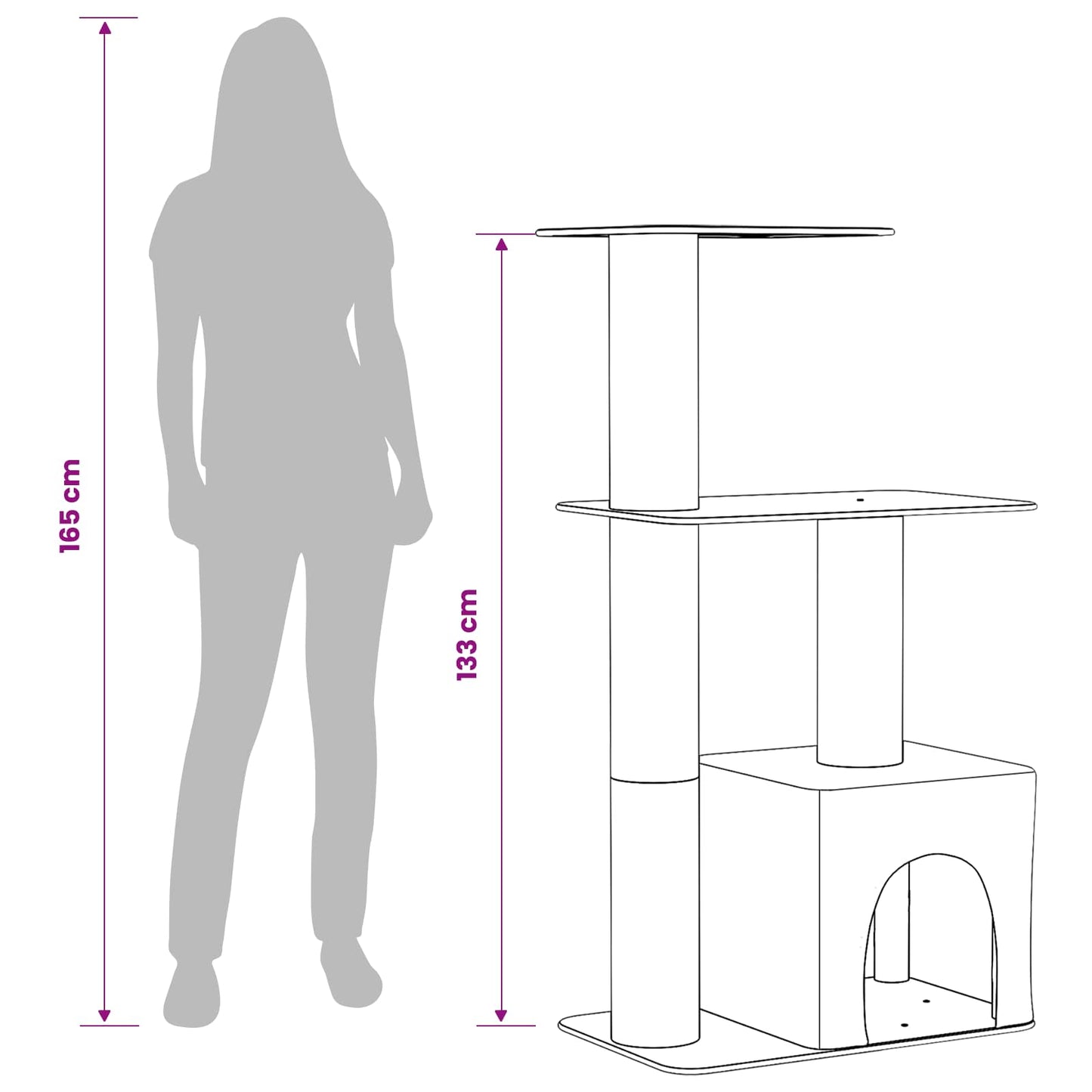 Kačių medis su sisaliniu šveitimu Kreminė 133 cm