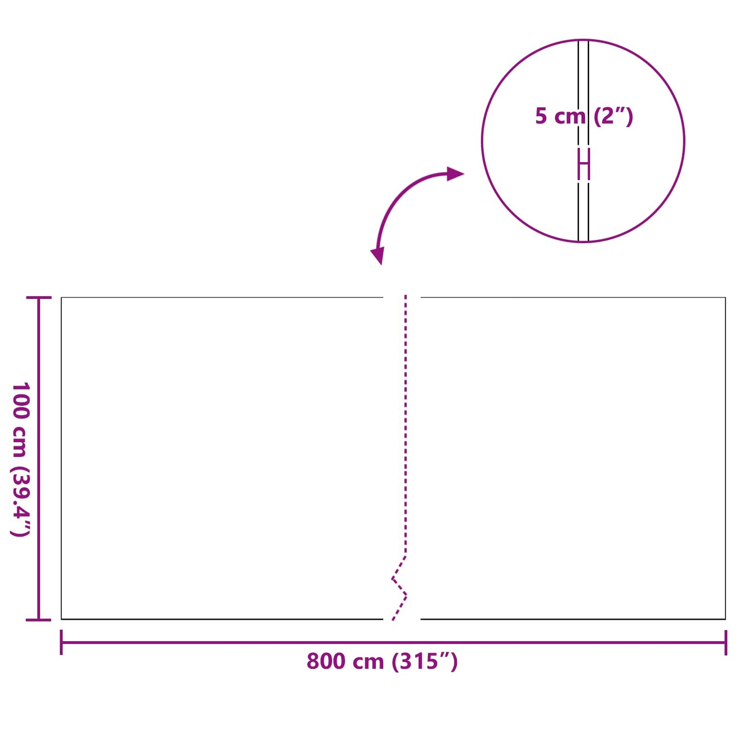 Dirbtinė žolė Žalia 1 x 8 m / 50 mm PP & PE